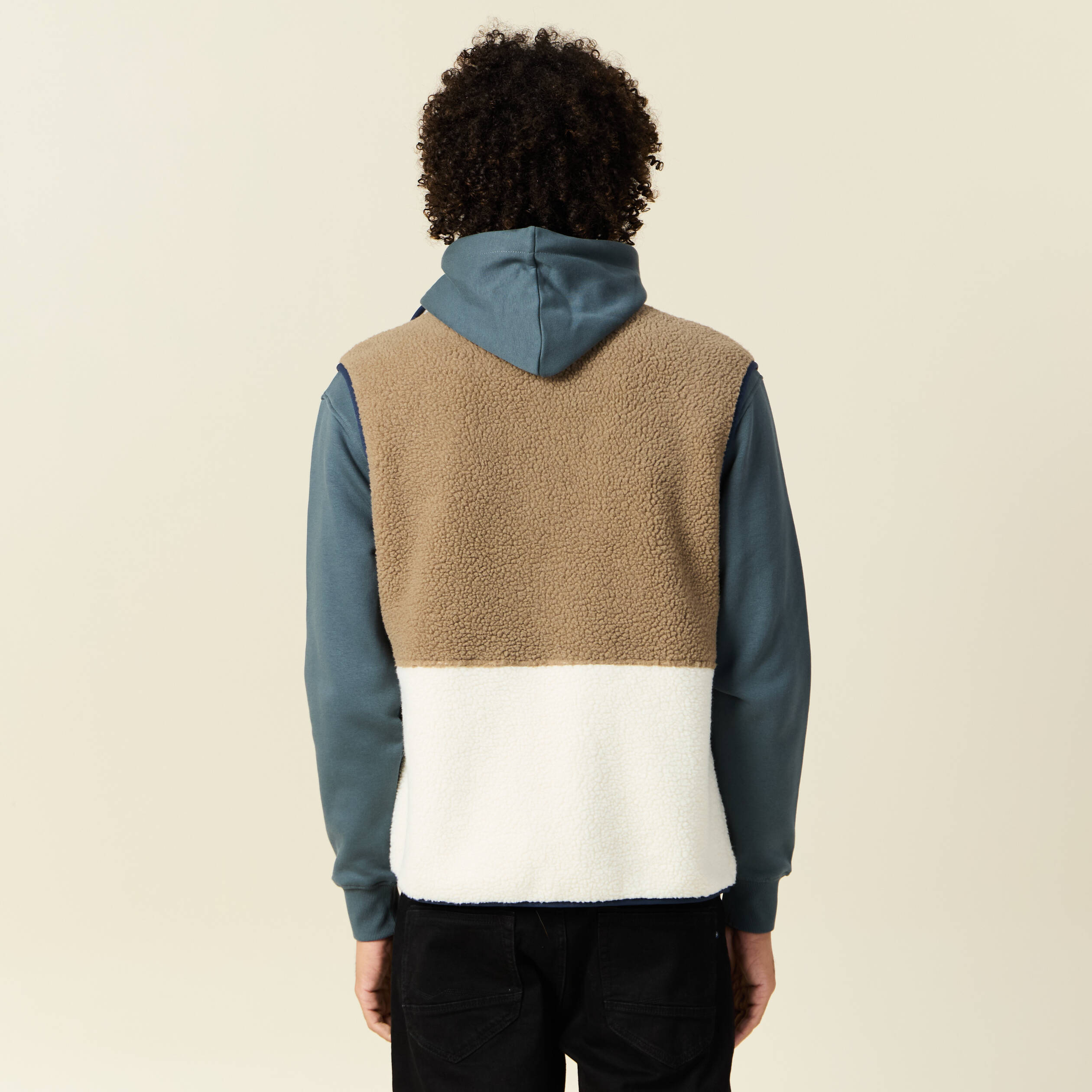 Gilet sans manches zipp&eacute; marron homme