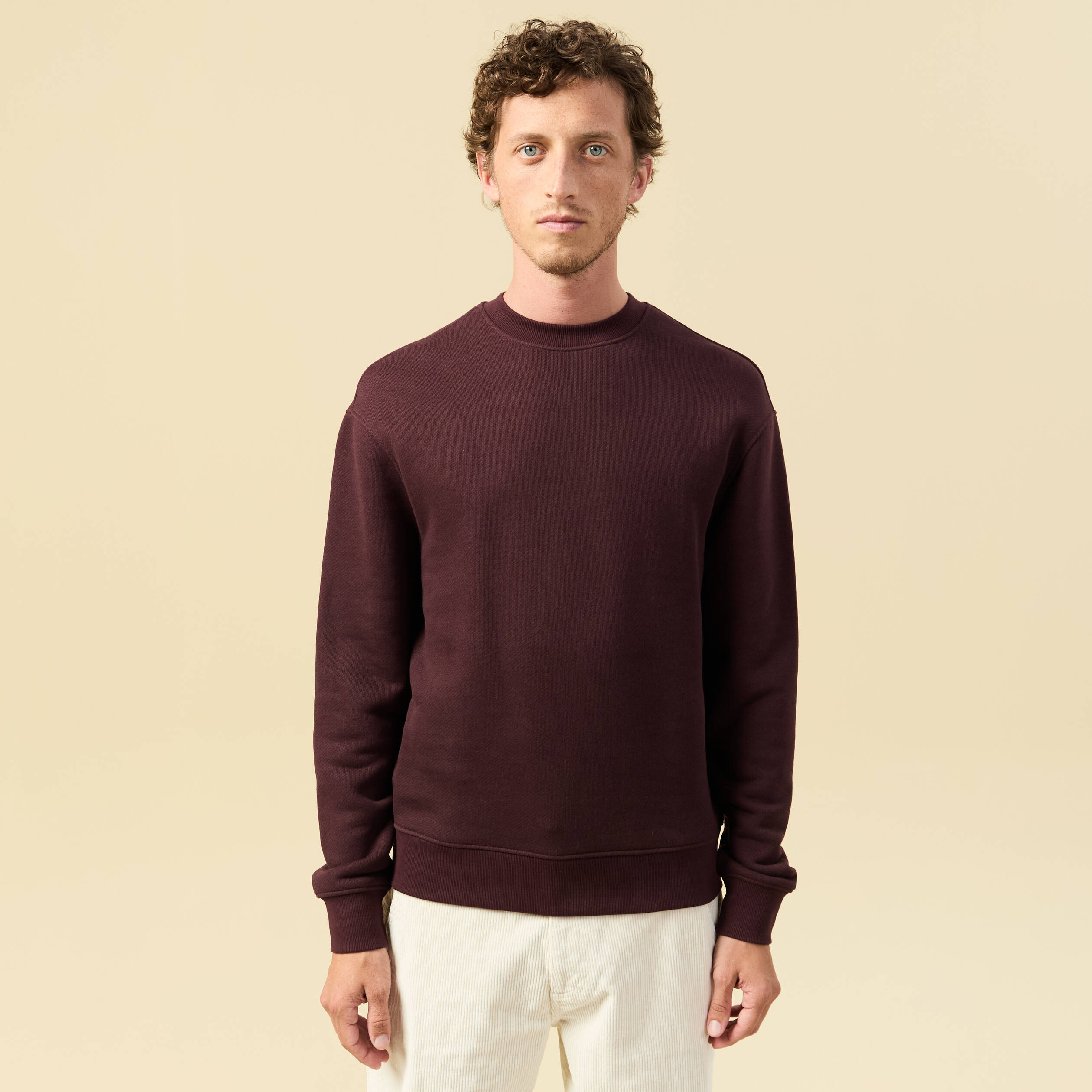 Sweat manches longues bordeaux homme