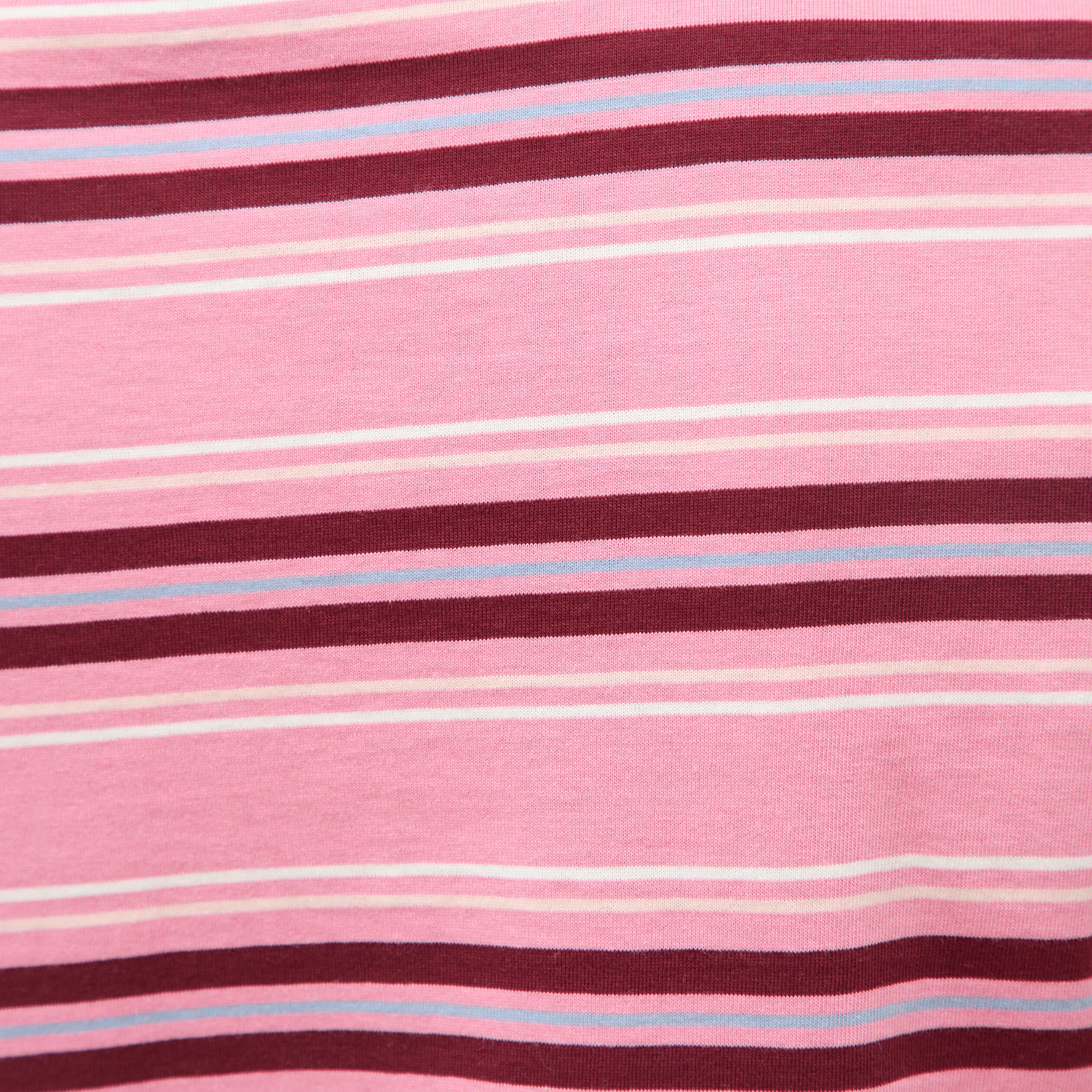 T-shirt ray&eacute; col rond manches courtes vieux rose femme