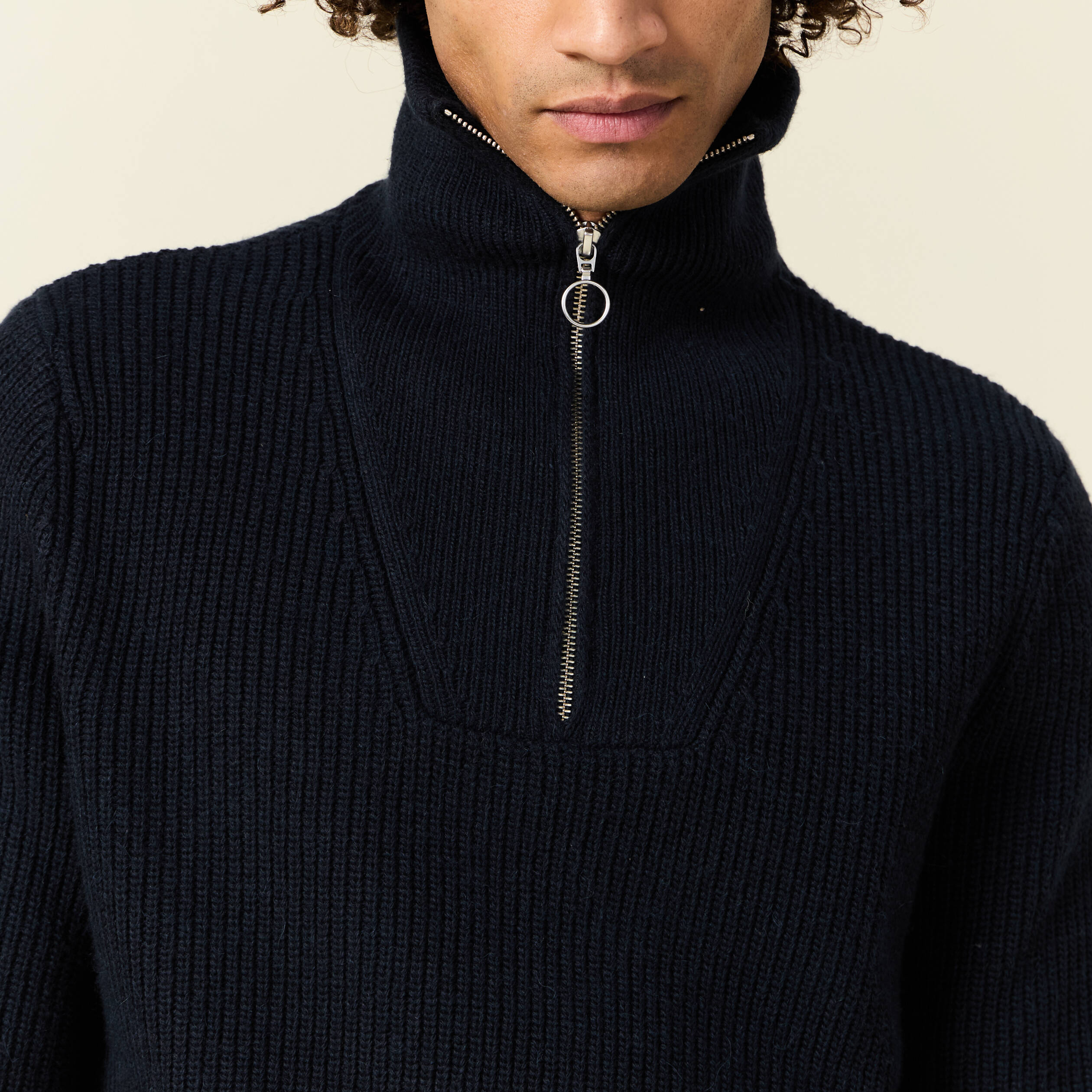 Pull Laine Pull Col Camionneur Pull Col Camionneur Bleu Marine