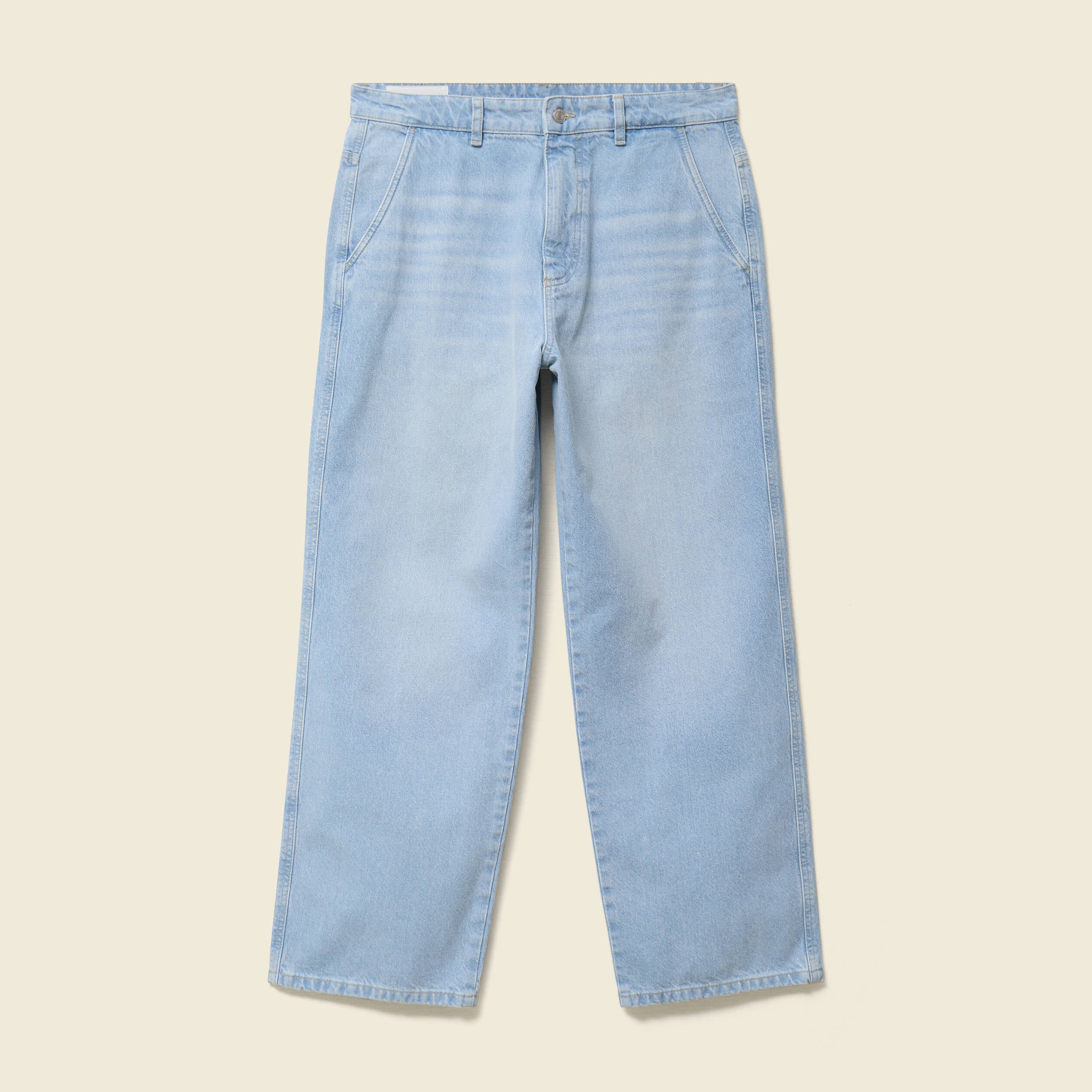 Jeans loose longueur 32 en coton denim snow bleach homme