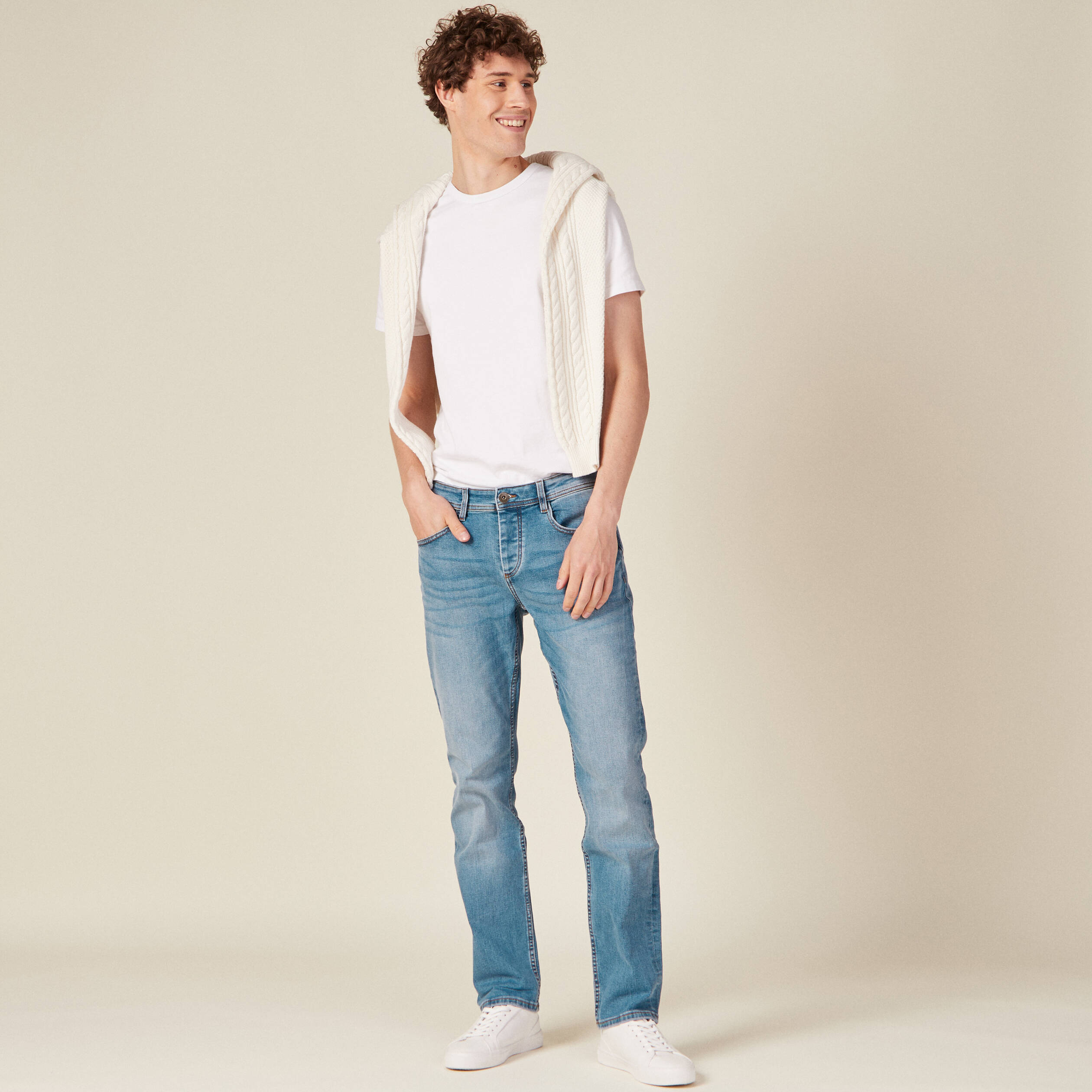 Jeans straight denim used homme