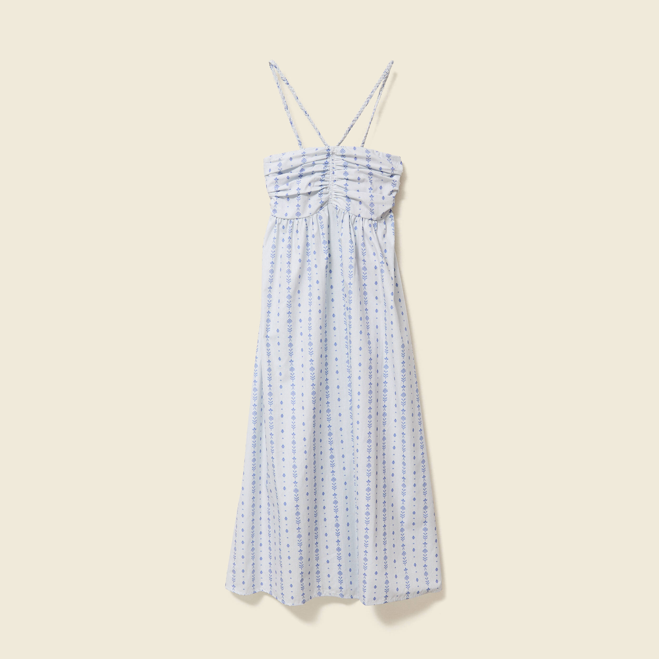 robe sans manches en coton bleu clair femme Robe sans manches en coton bleu clair femme