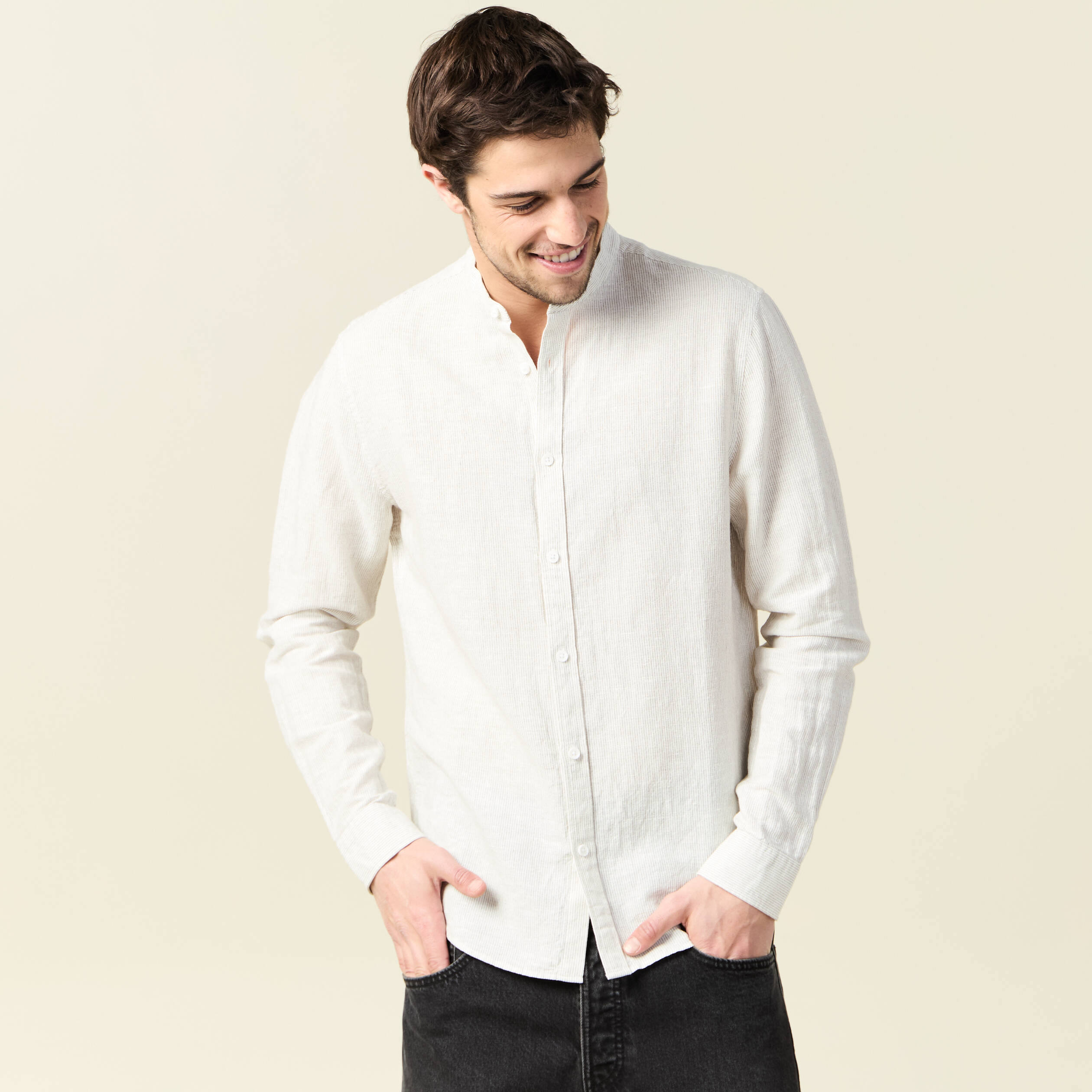 chemise manches longues gris homme Chemise manches longues gris homme
