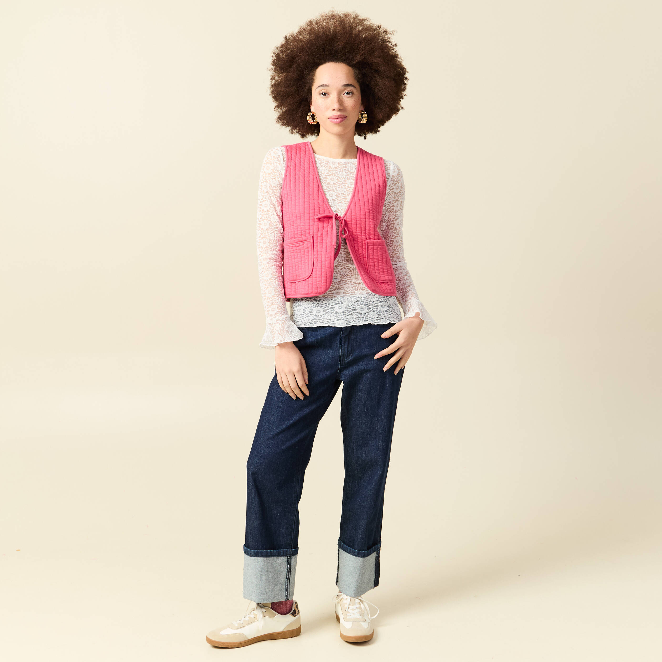 Gilet r&eacute;versible droit sans manches multicolore femme
