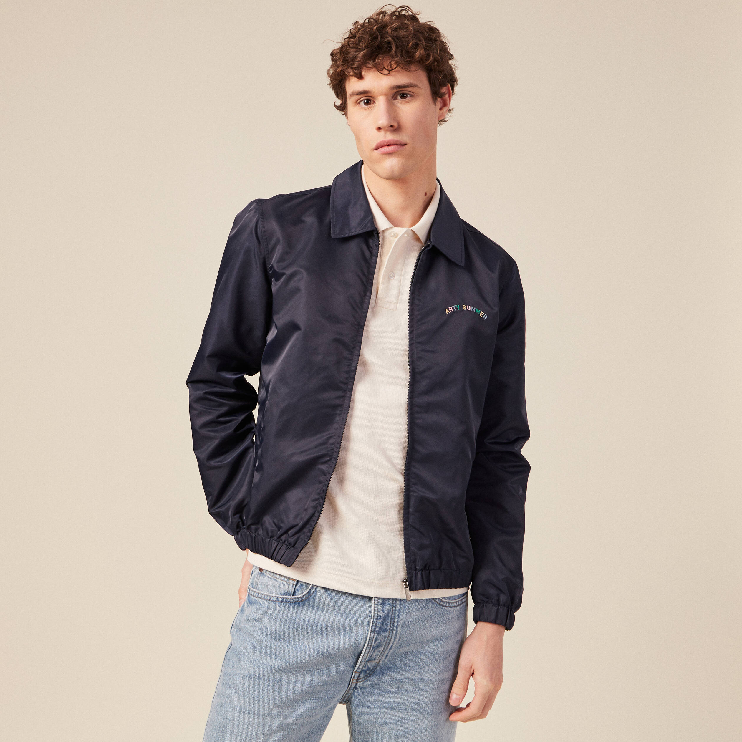 blouson eco responsable bleu marine homme Blouson éco-responsable bleu marine homme