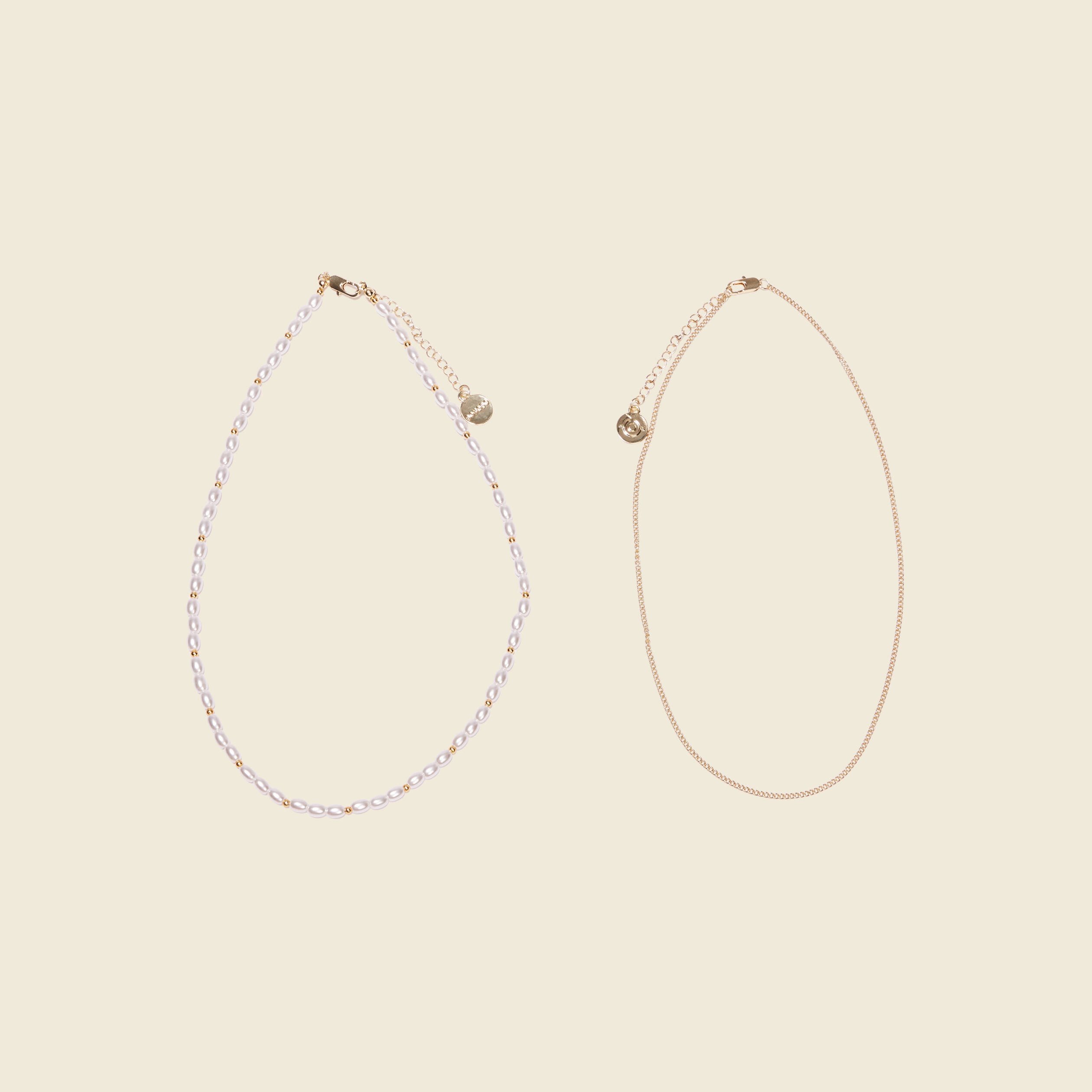 double collier a perles blanc femme Double collier à perles blanc femme