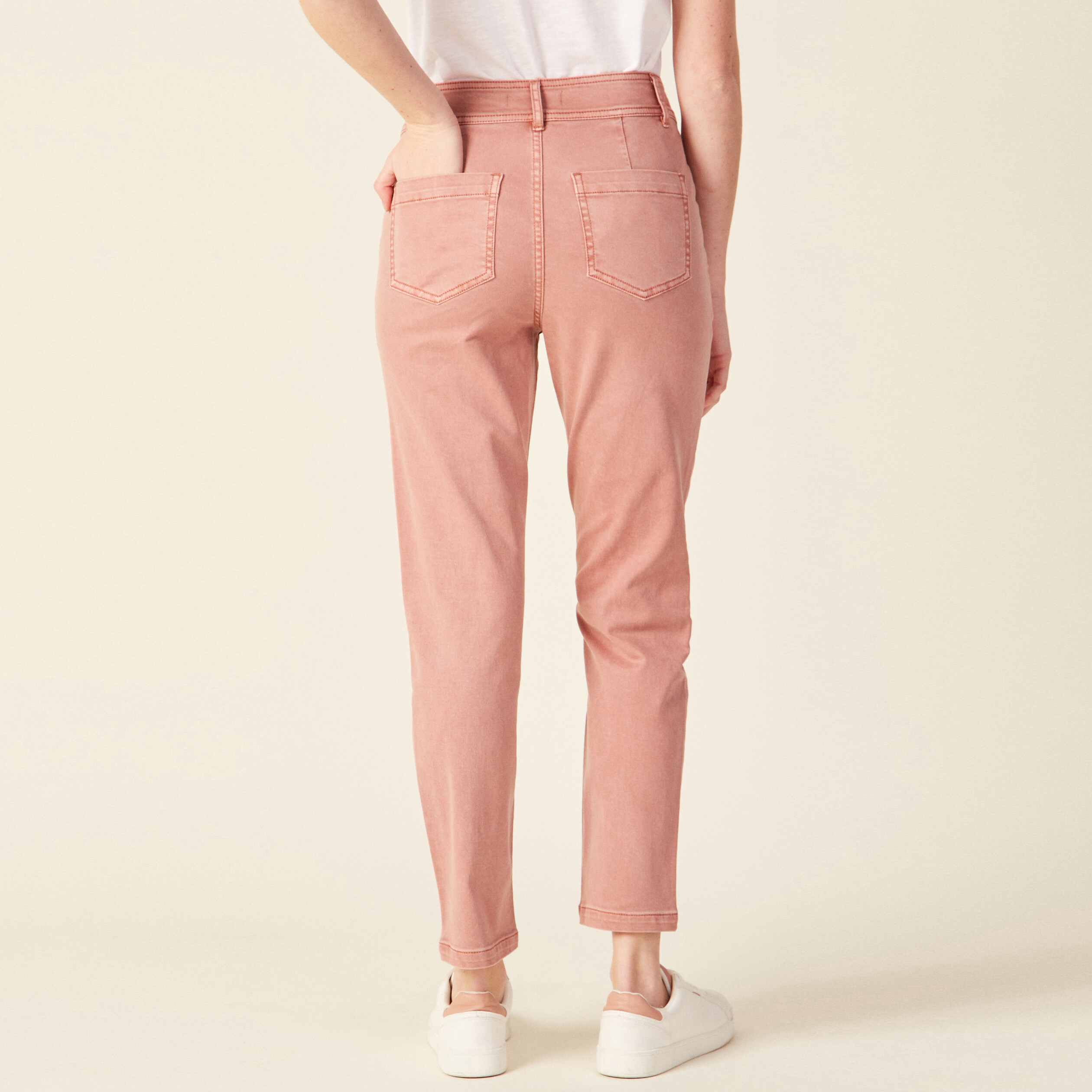 Pantalon slim rose femme