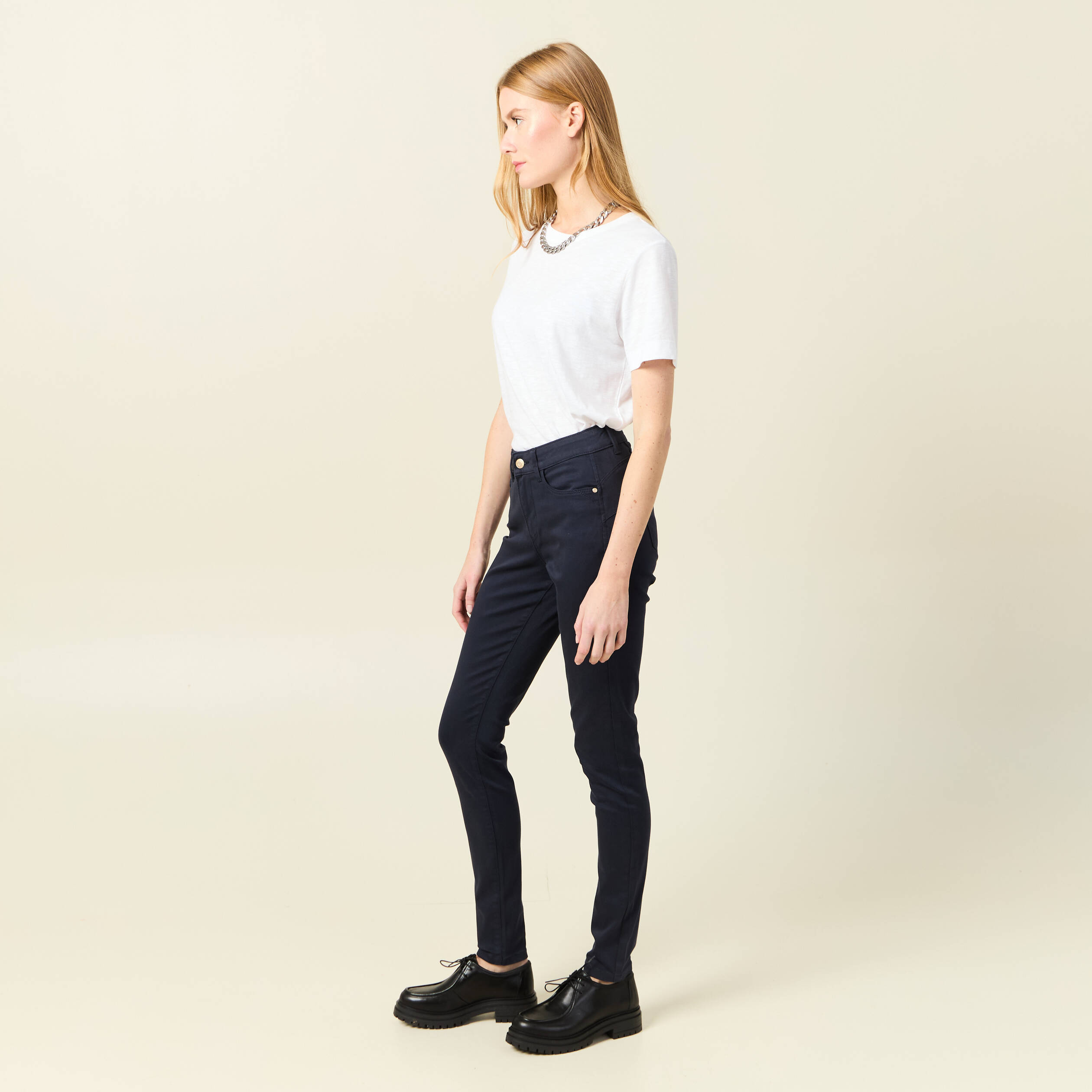 pantalon audrey skinny push up bleu marine femme Pantalon Audrey - skinny push up bleu marine femme