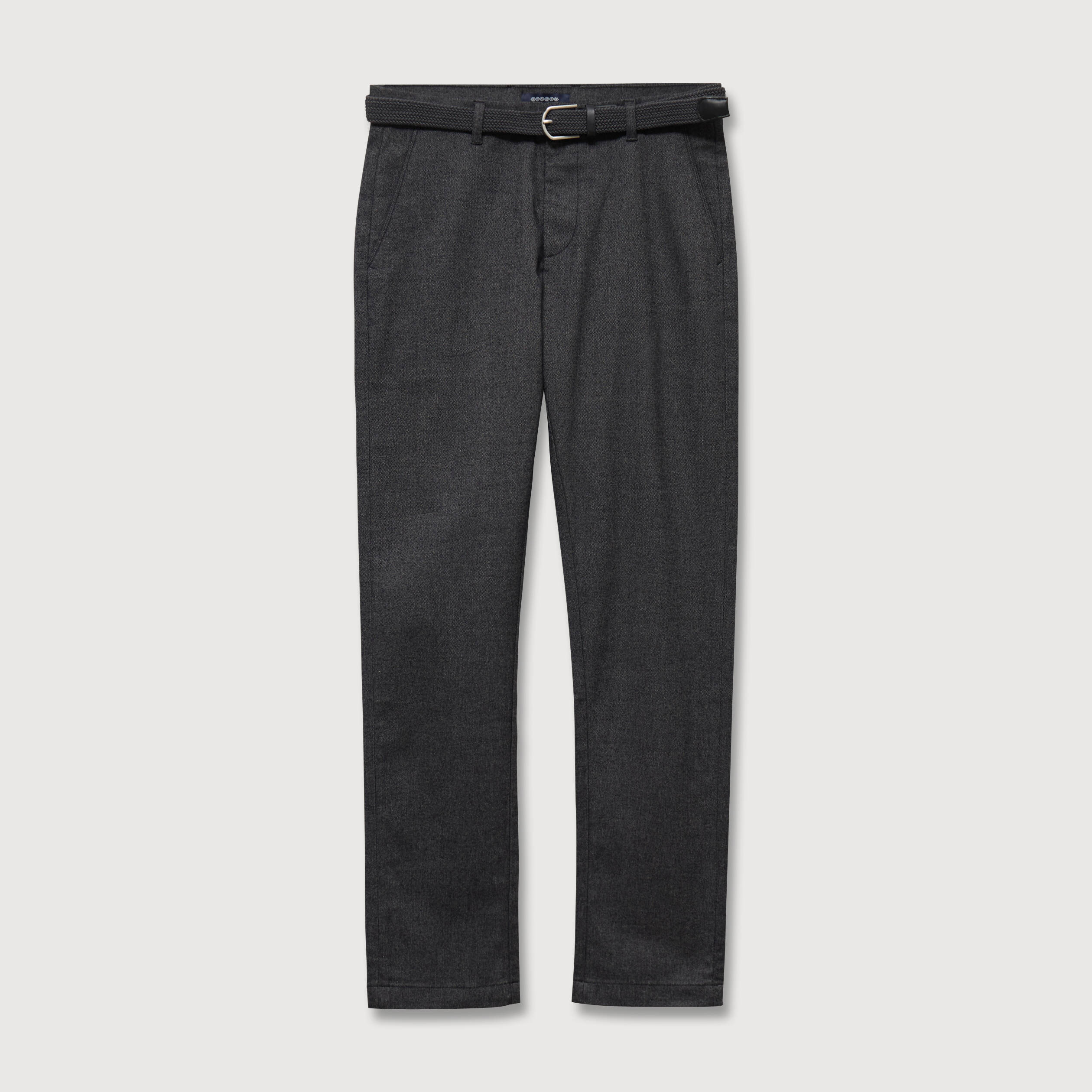 Pantalon chino avec ceinture gris fonc&eacute; homme