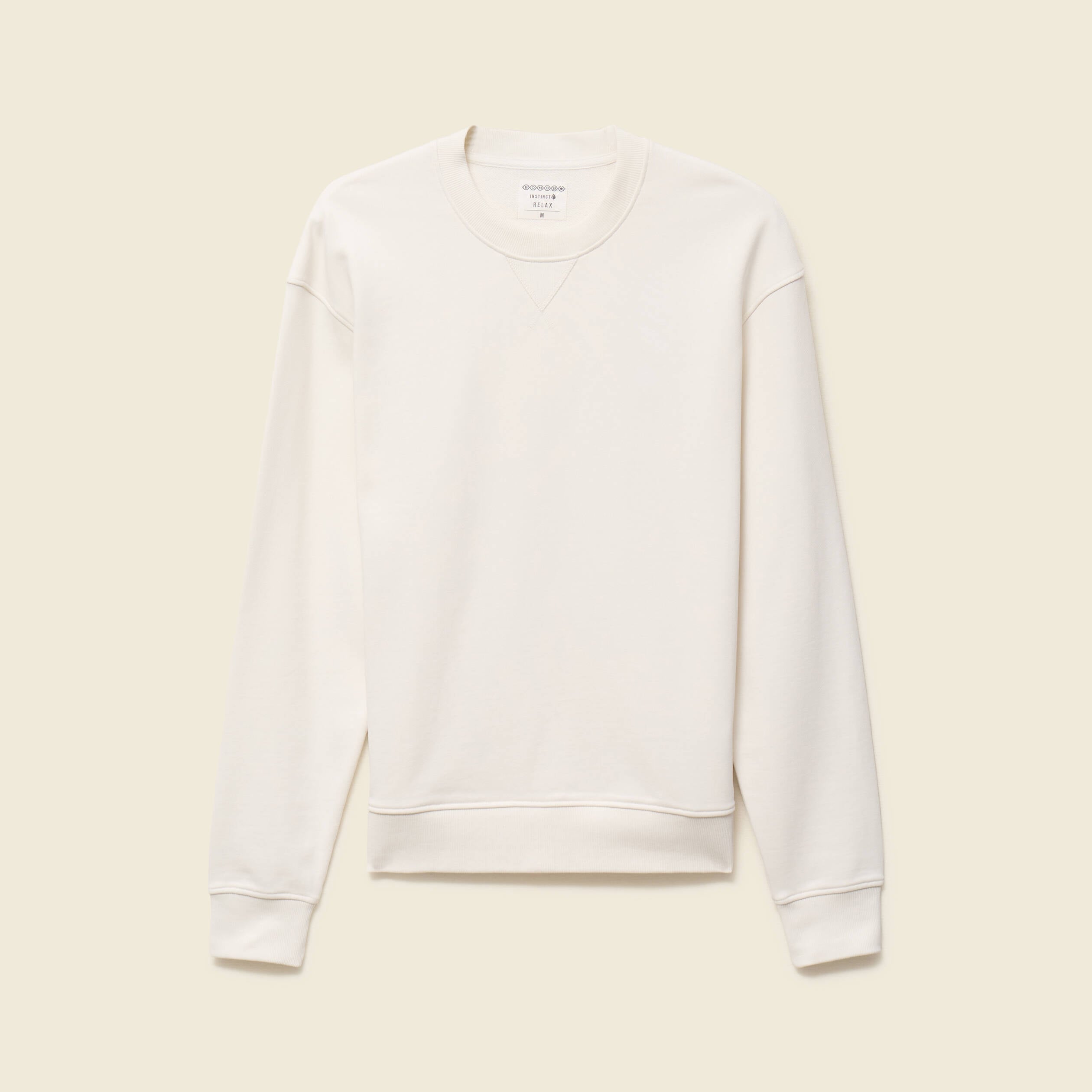 Sweat manches longues en coton ecru homme
