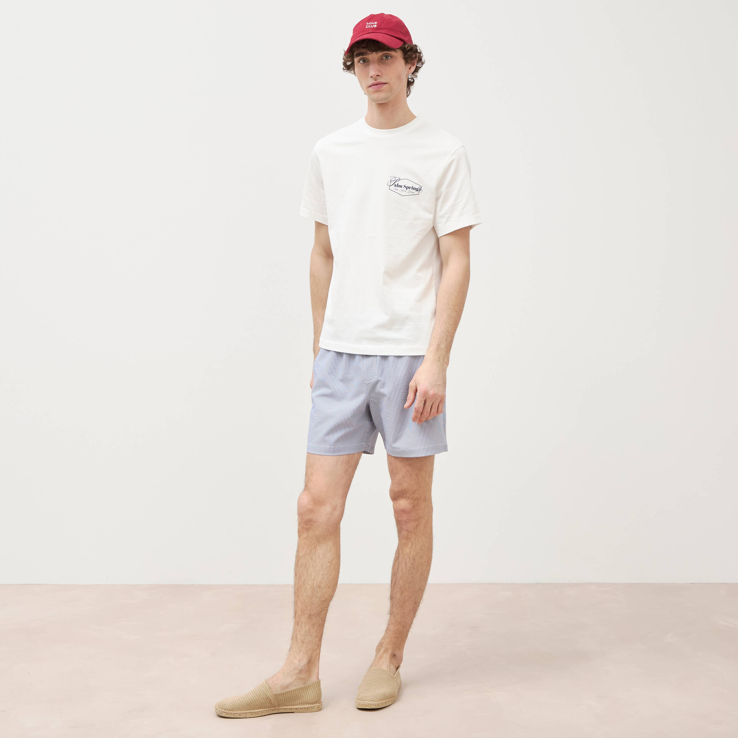 T-shirt en coton ecru homme