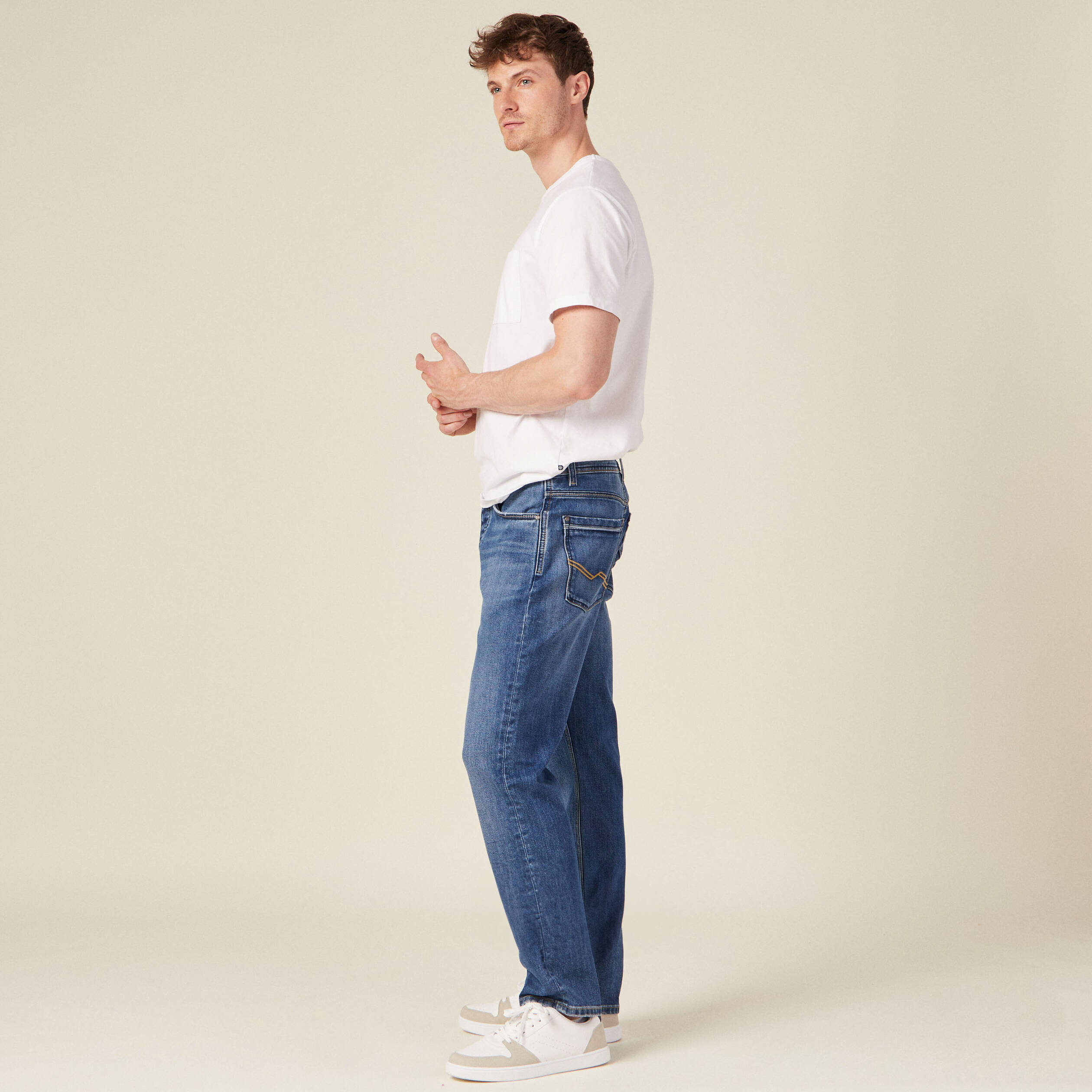 Jeans regular 5 poches denim double stone homme