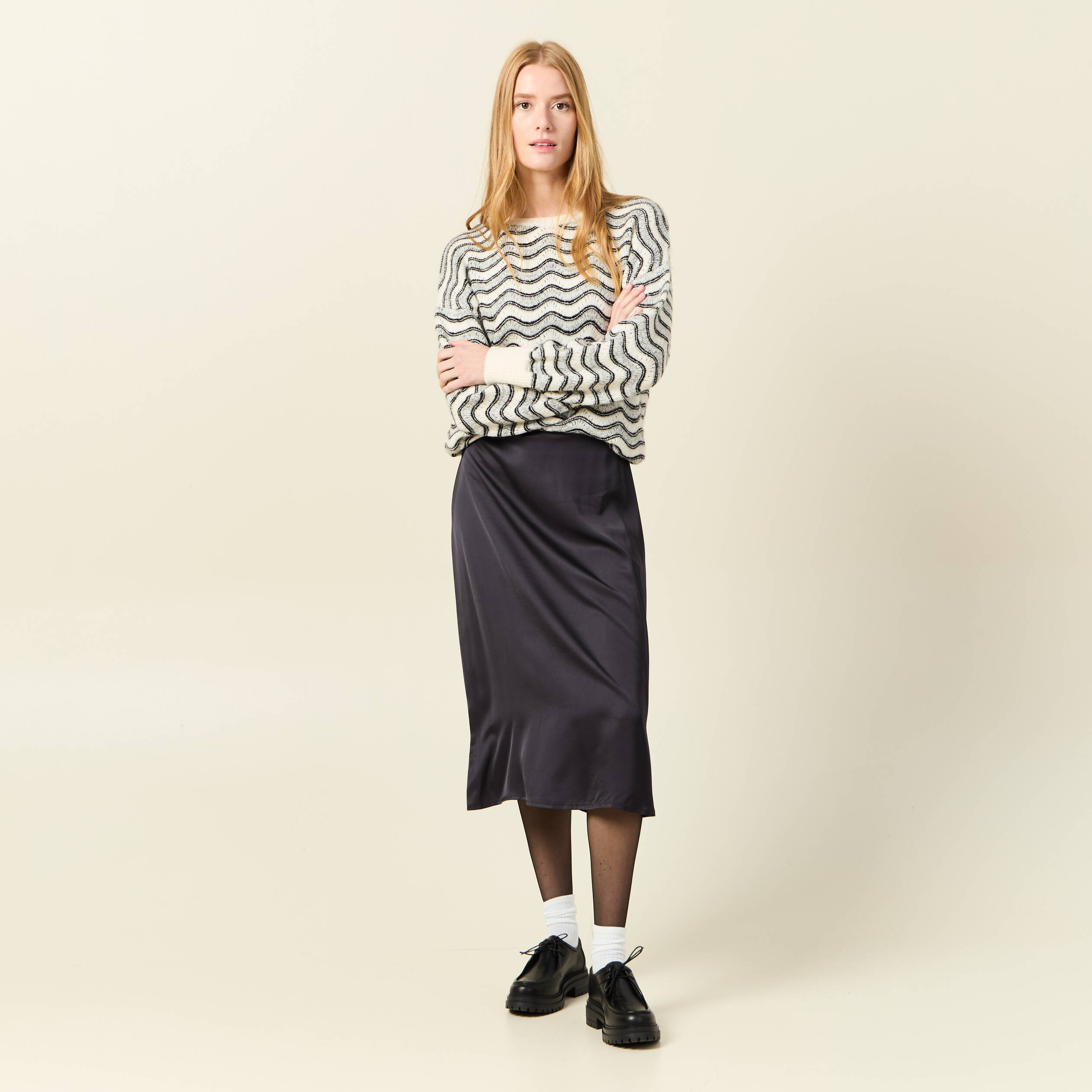 pull manches longues gris clair femme Pull manches longues gris clair femme