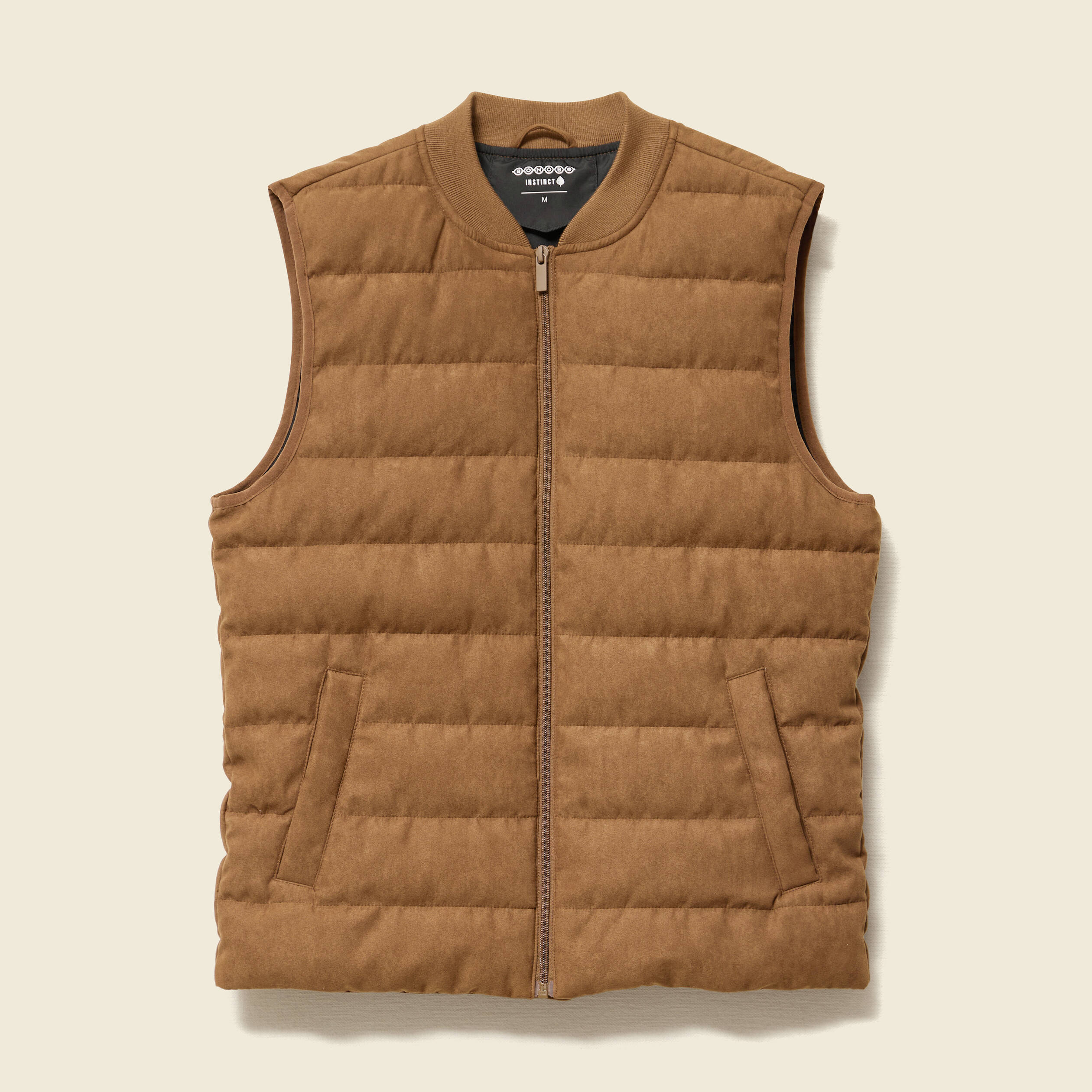 Doudoune sans manches doubl&eacute;e marron homme