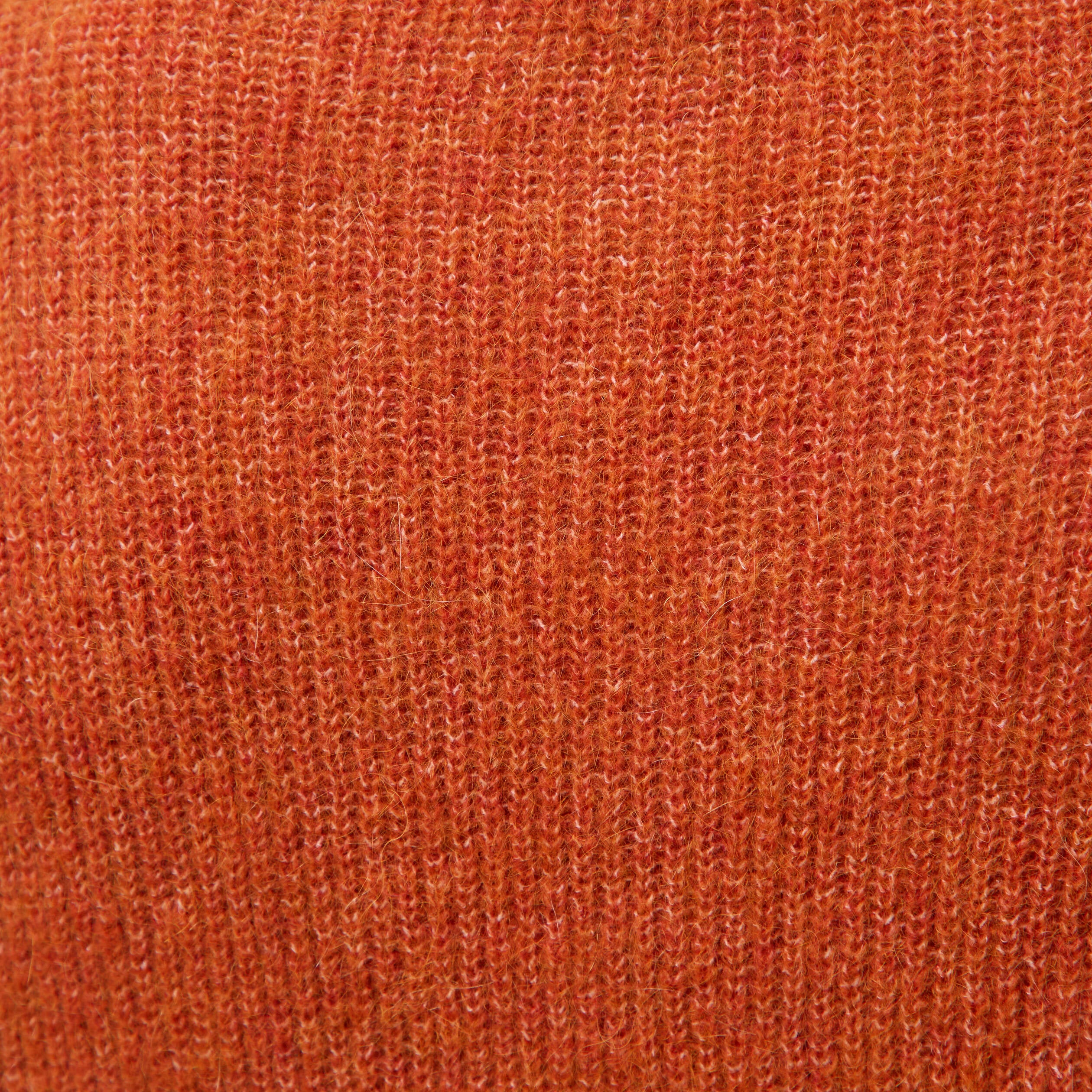 Gilet manches longues col rond marron cognac femme