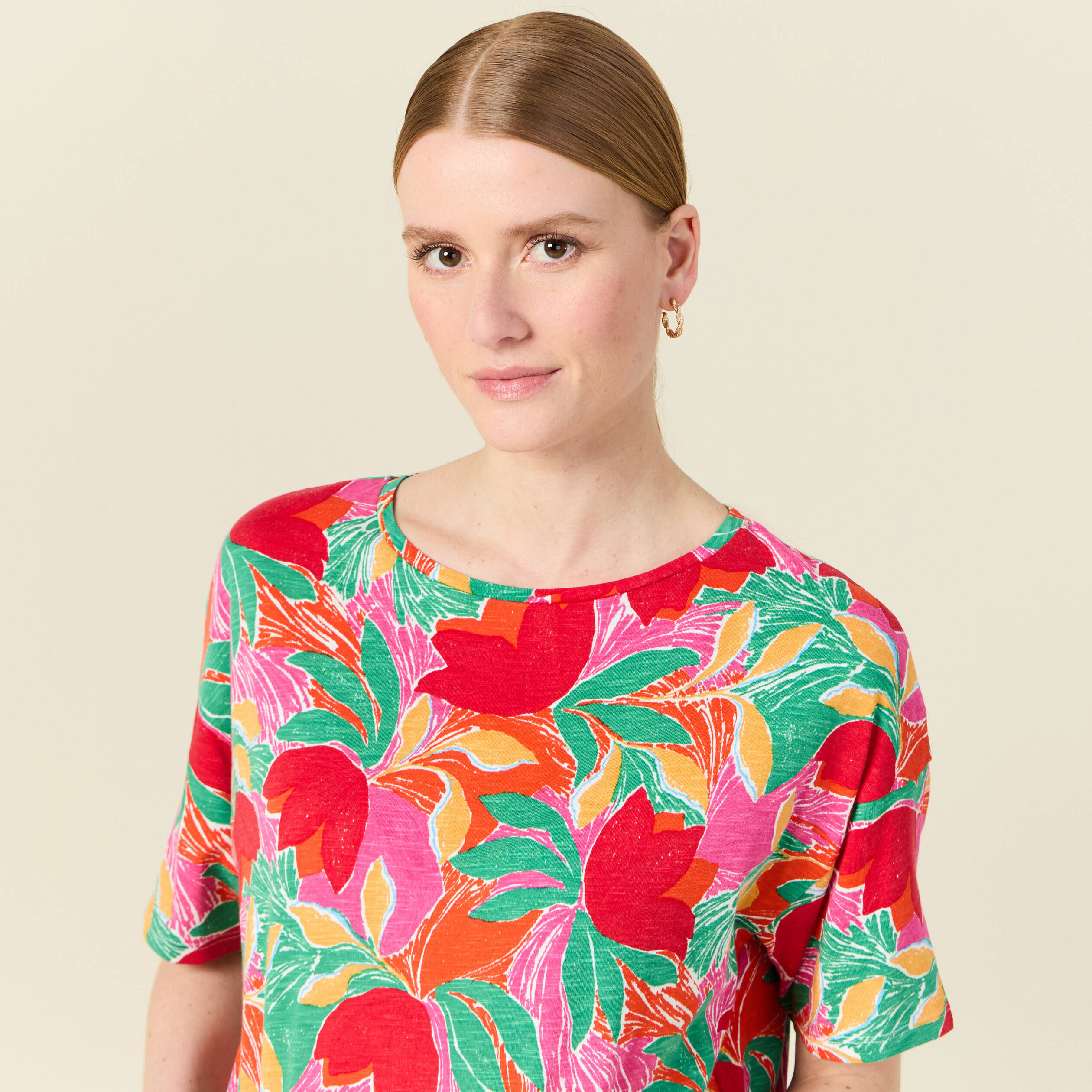 T-shirt manches courtes multicolore femme | Vibs