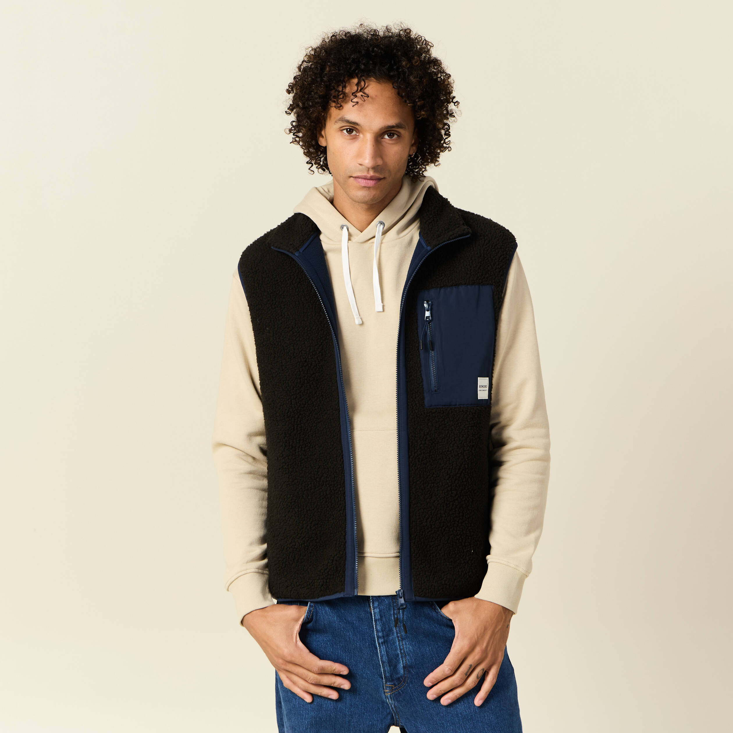 gilet sans manches zippe vert kaki homme Gilet sans manches zippé vert kaki homme