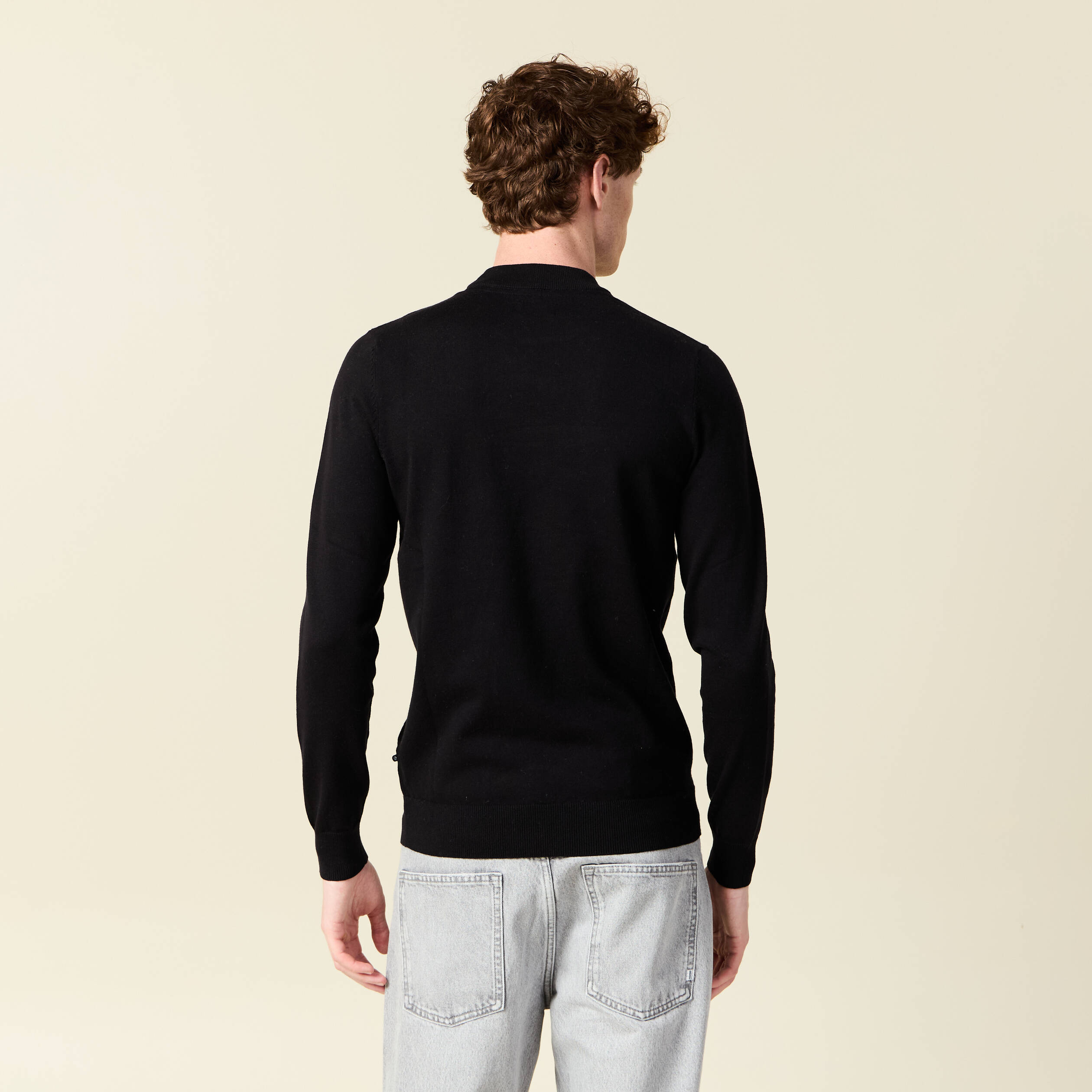 Pull manches longues noir homme