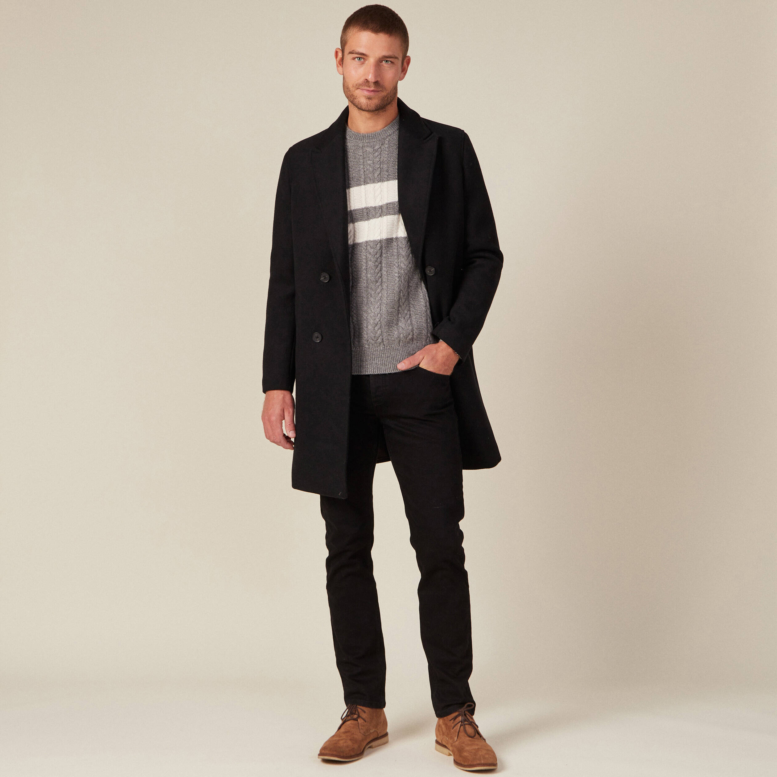 Pull éco-responsable gris foncé homme