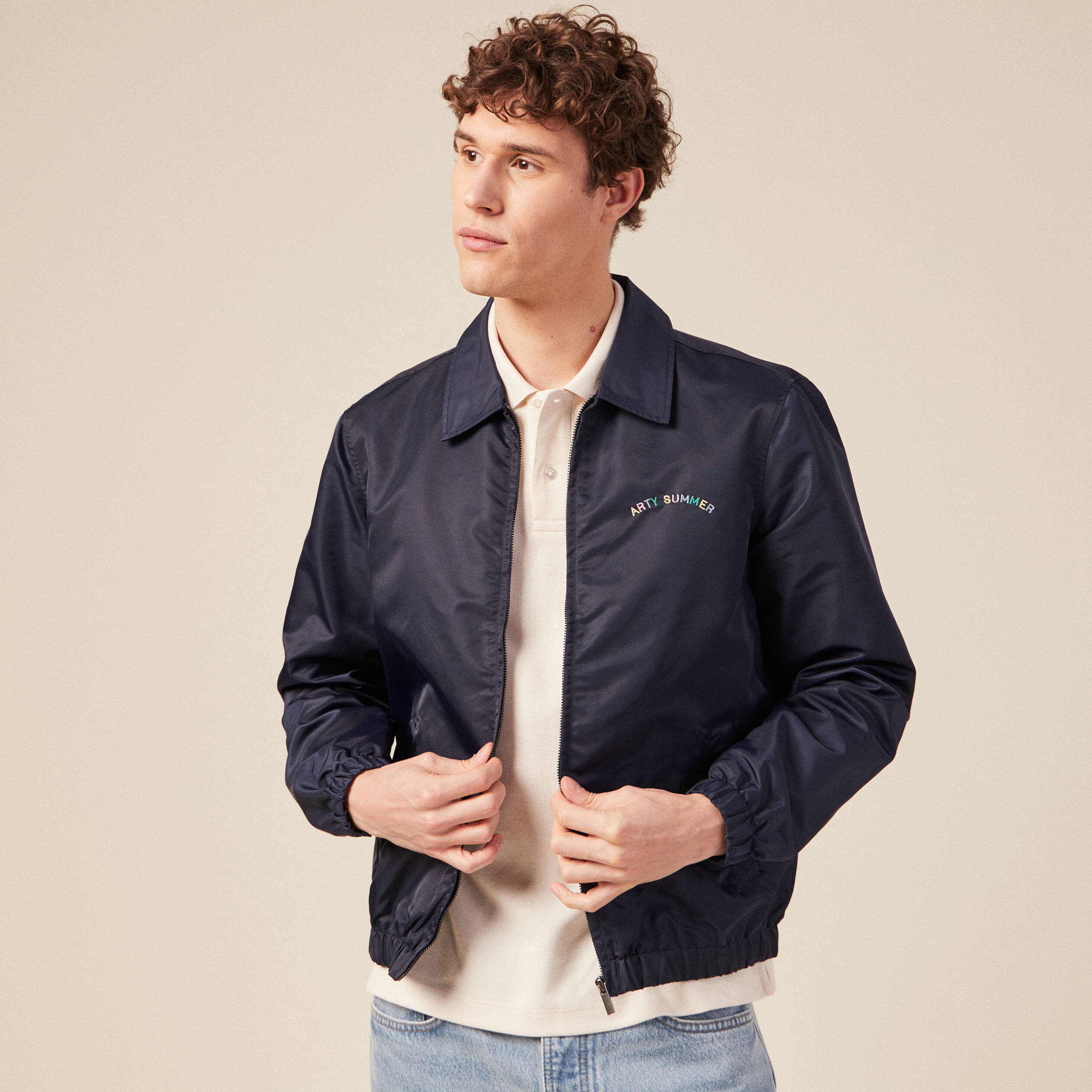 blouson eco responsable bleu marine homme Blouson éco-responsable bleu marine homme