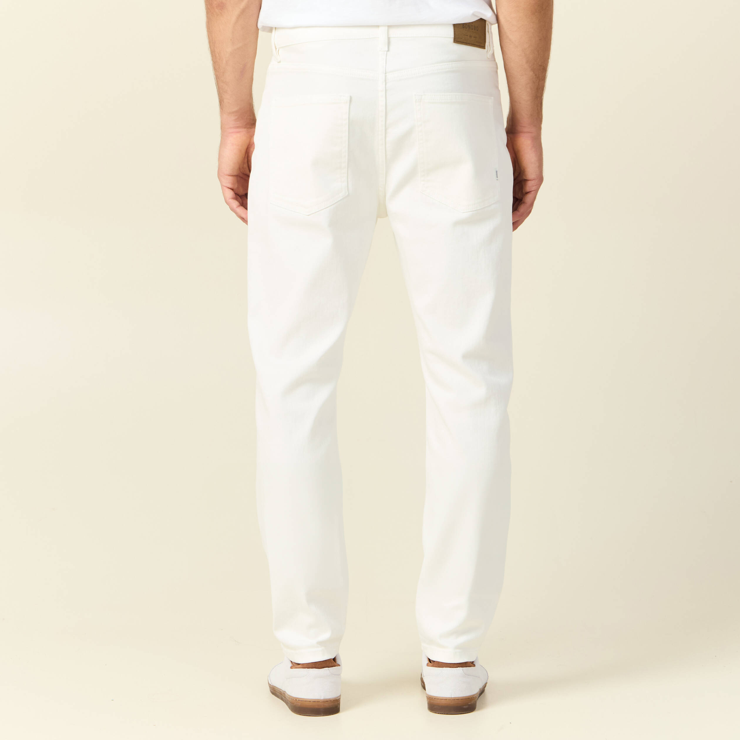jeans straight taille tapered denim blanc homme Jeans straight taille tapered denim blanc homme