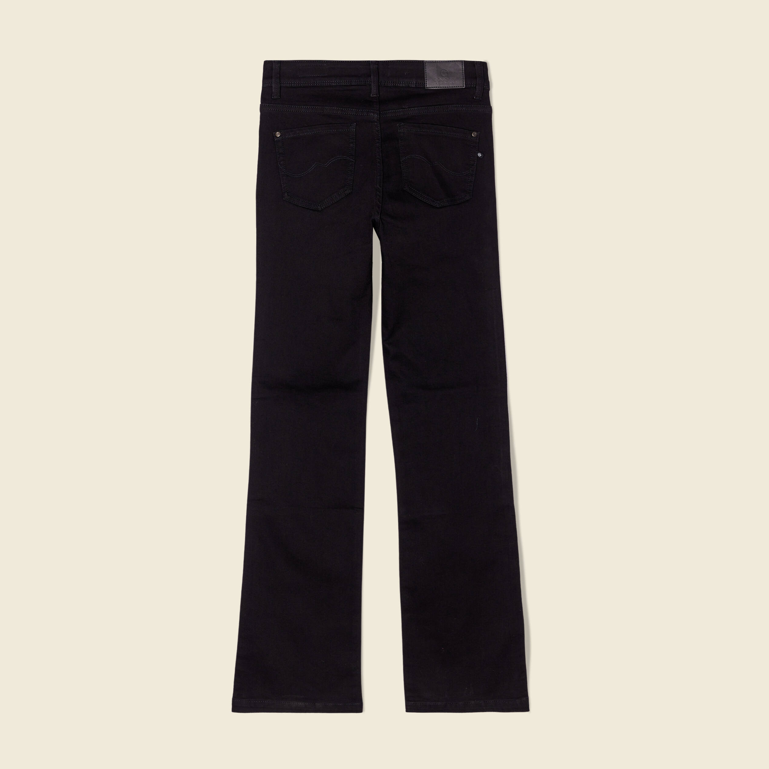 Jeans bootcut taille haute denim noir femme
