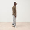 T-shirt manches longues taupe homme