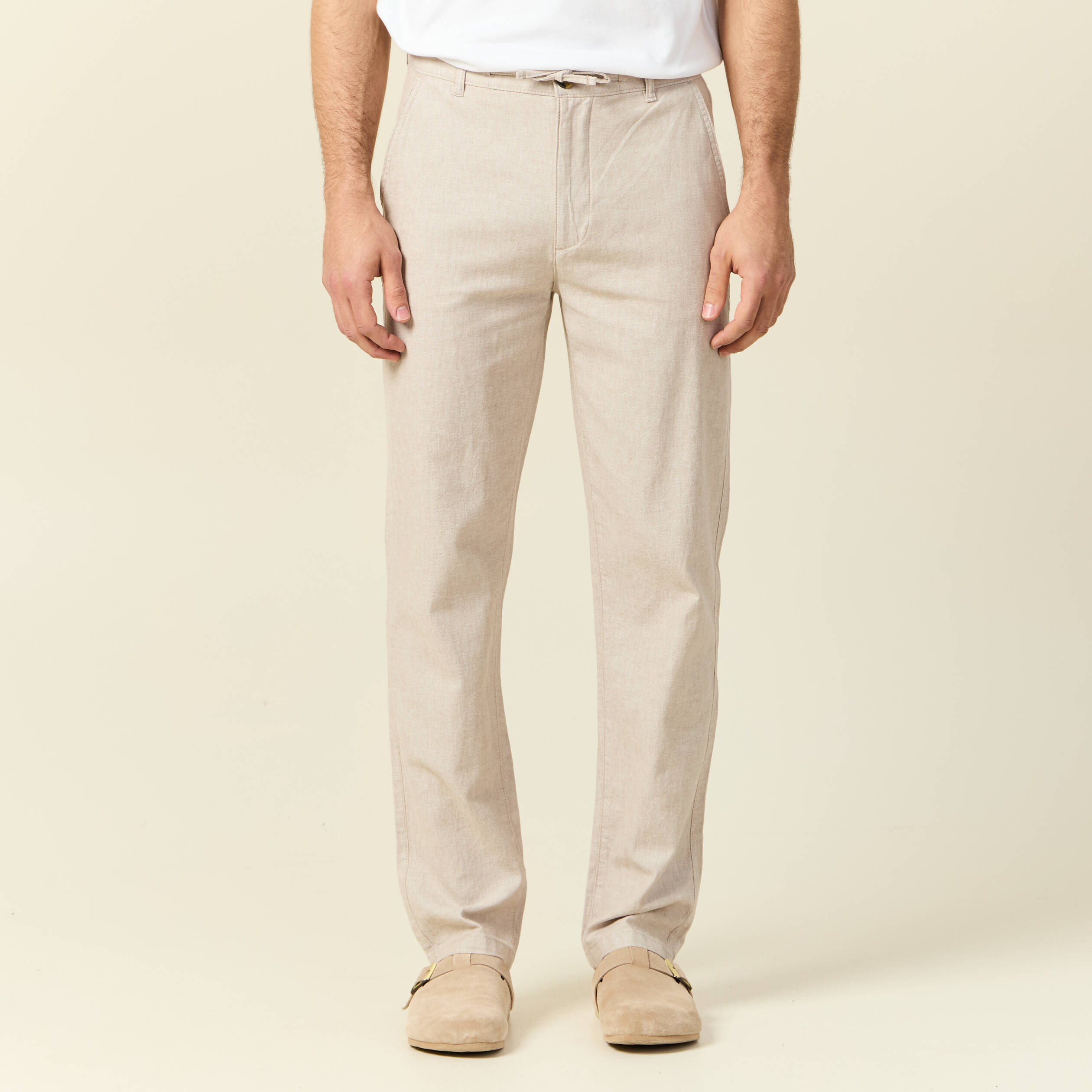pantalon chino droit beige homme Pantalon chino droit beige homme