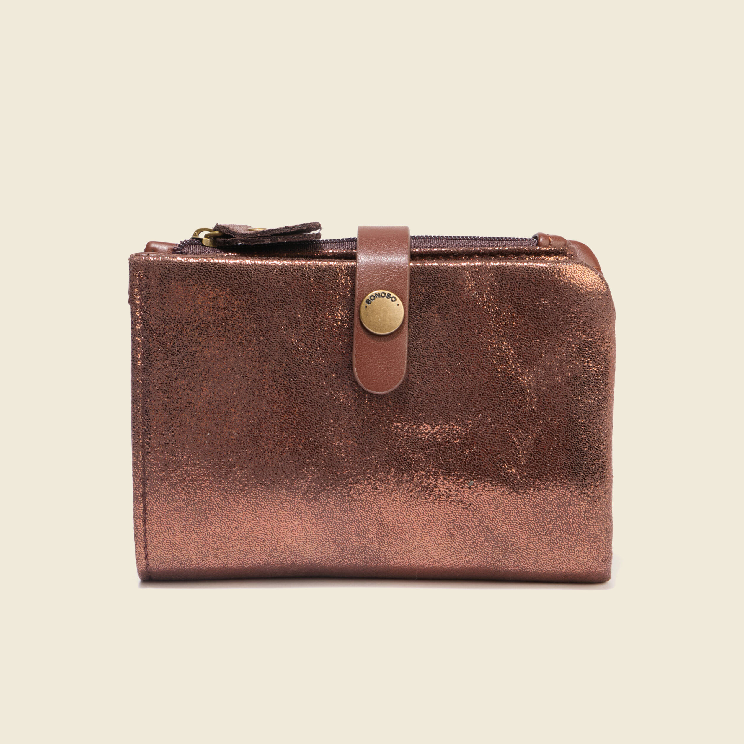 Portefeuille marron cognac femme