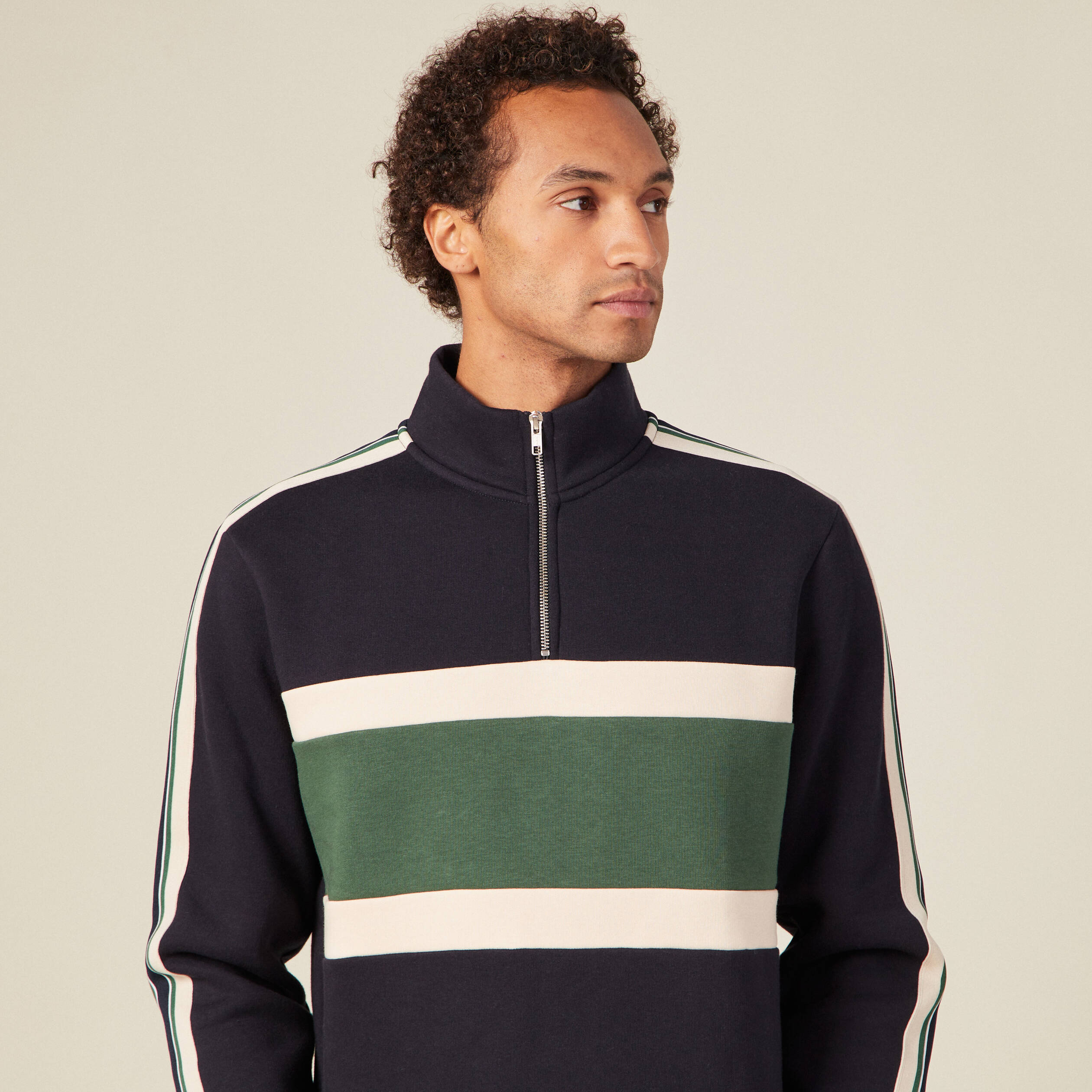 Sweat Homme Rohan Bleu, 1/4 Zip, Manches Longues – Taille M