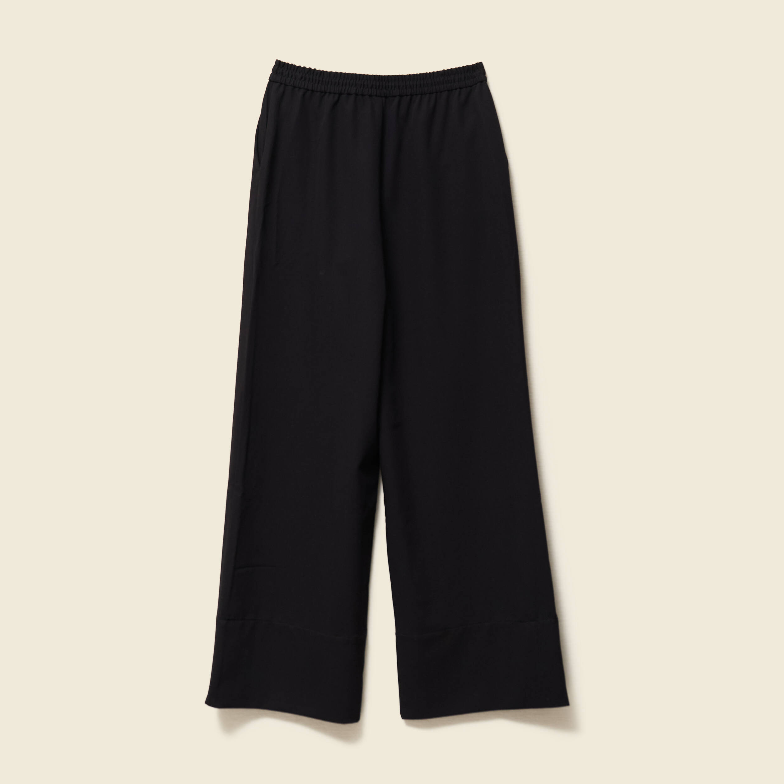 pantalon large elastique noir femme Pantalon large élastiqué noir femme