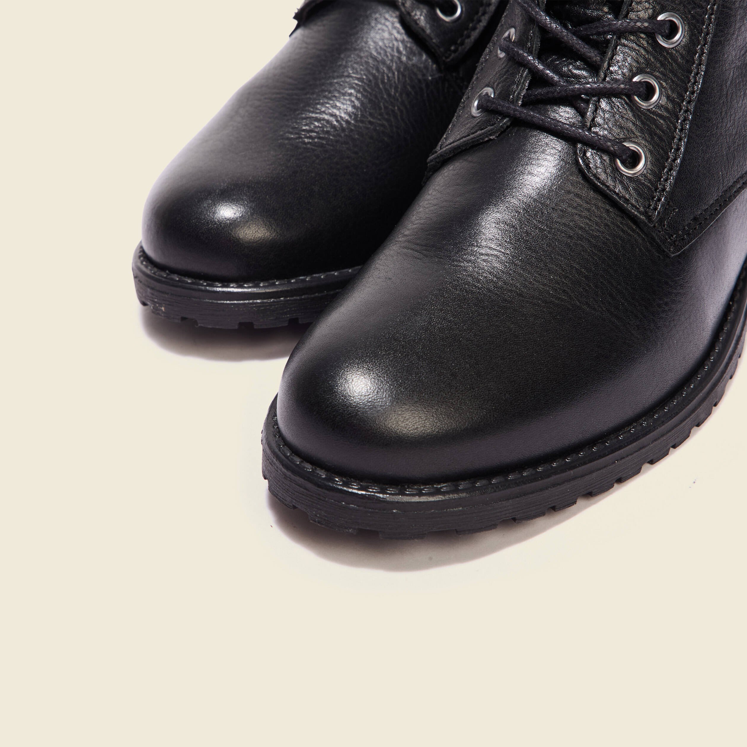 Bottines à lacets et boucles noir femme Vibs