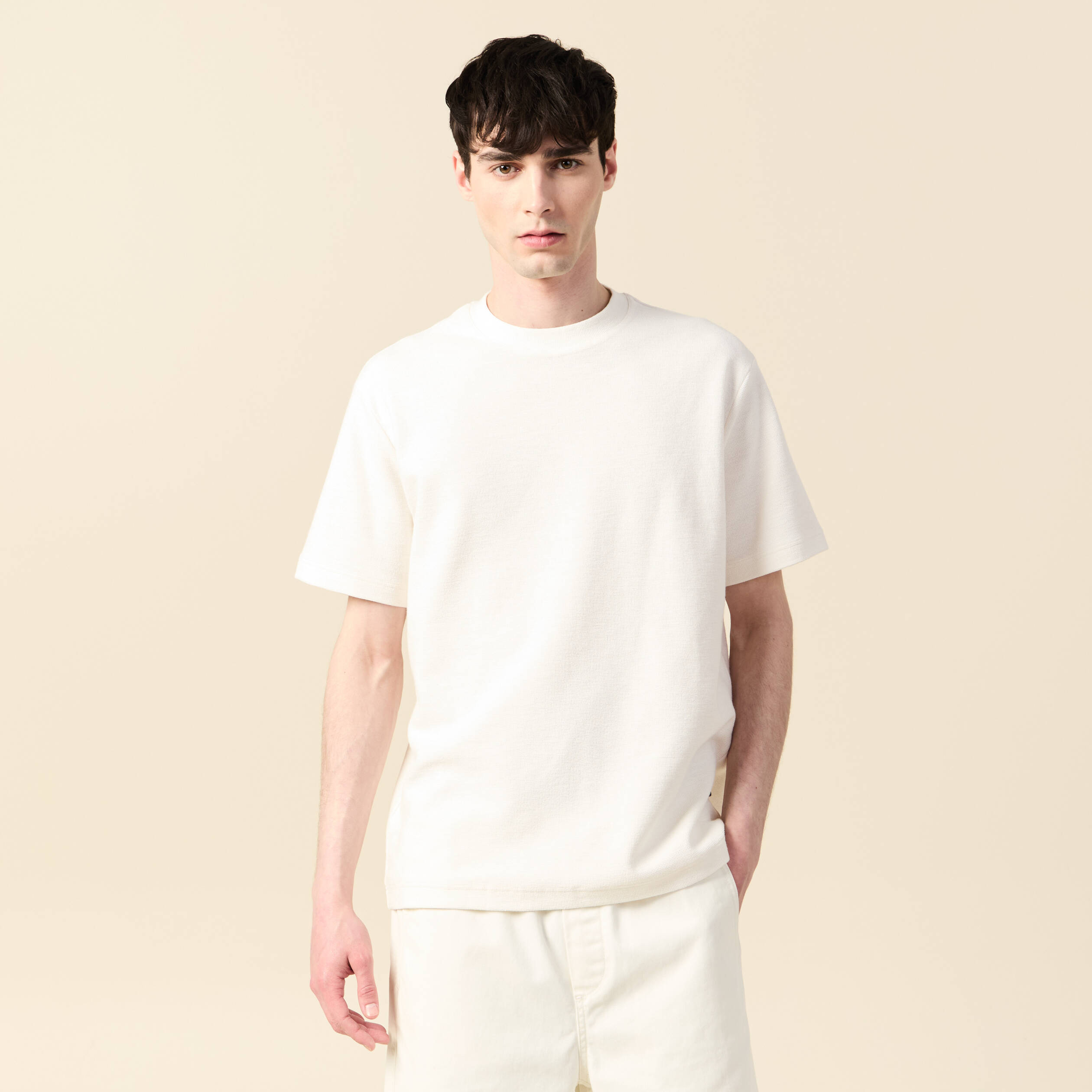 T-shirt manches courtes ecru homme