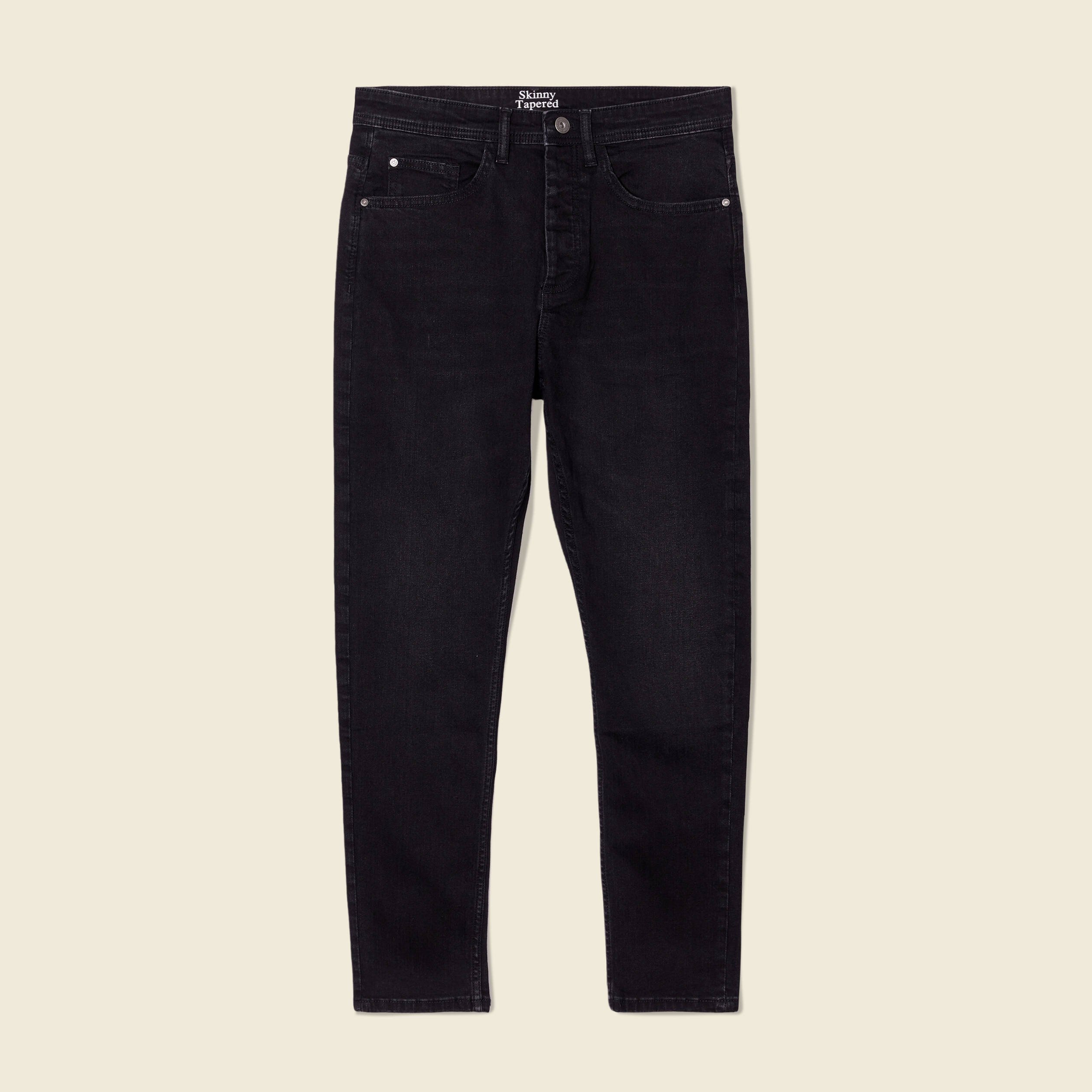 Jeans tapered 5 poches denim noir homme