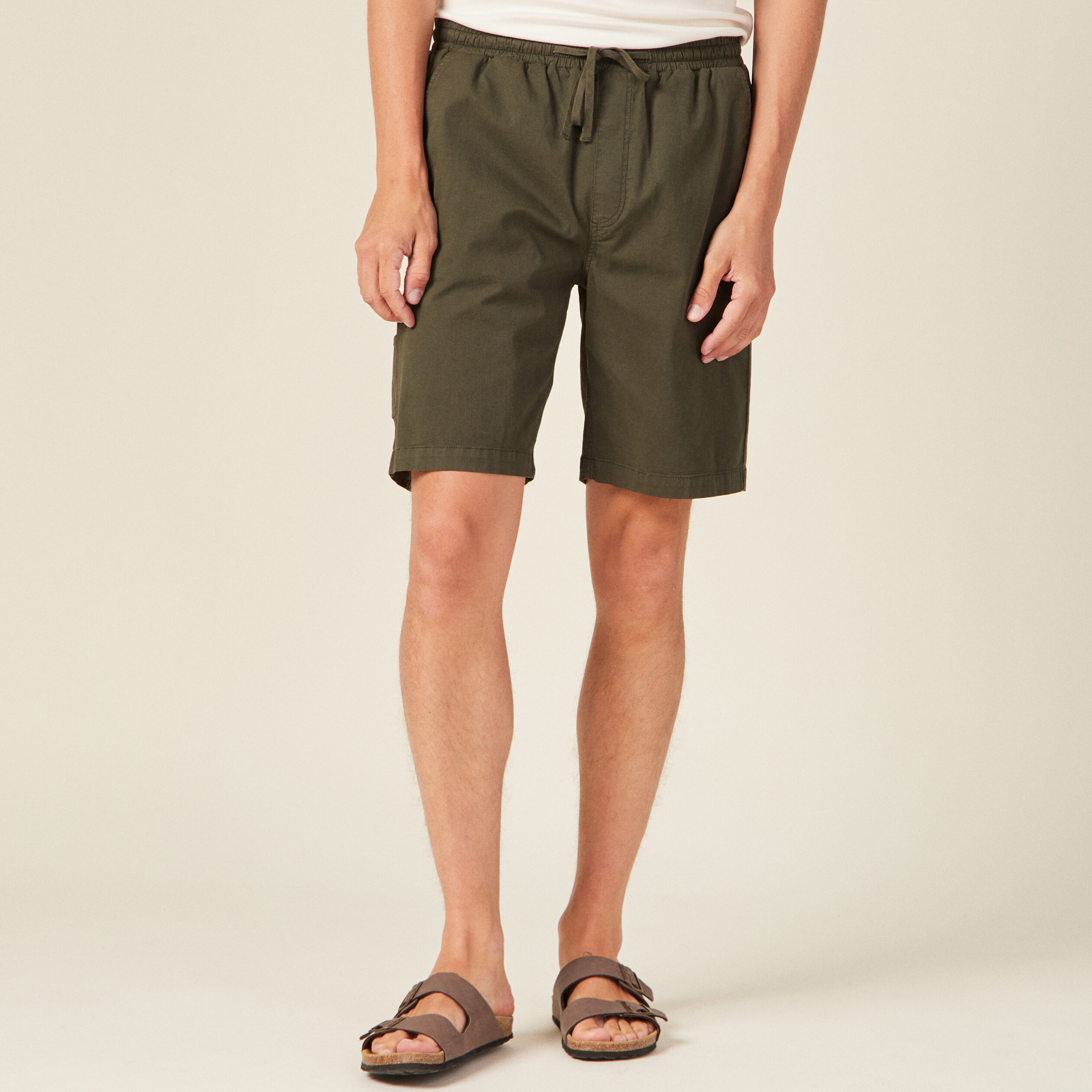 Bermuda droit velours gris foncé homme
