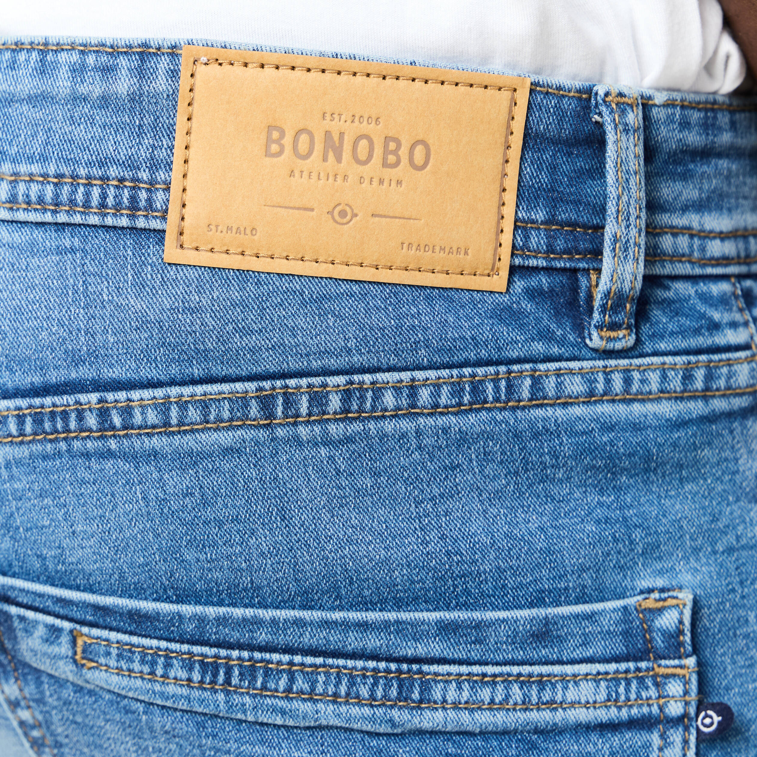 Jeans slim longueur 32 denim stone homme