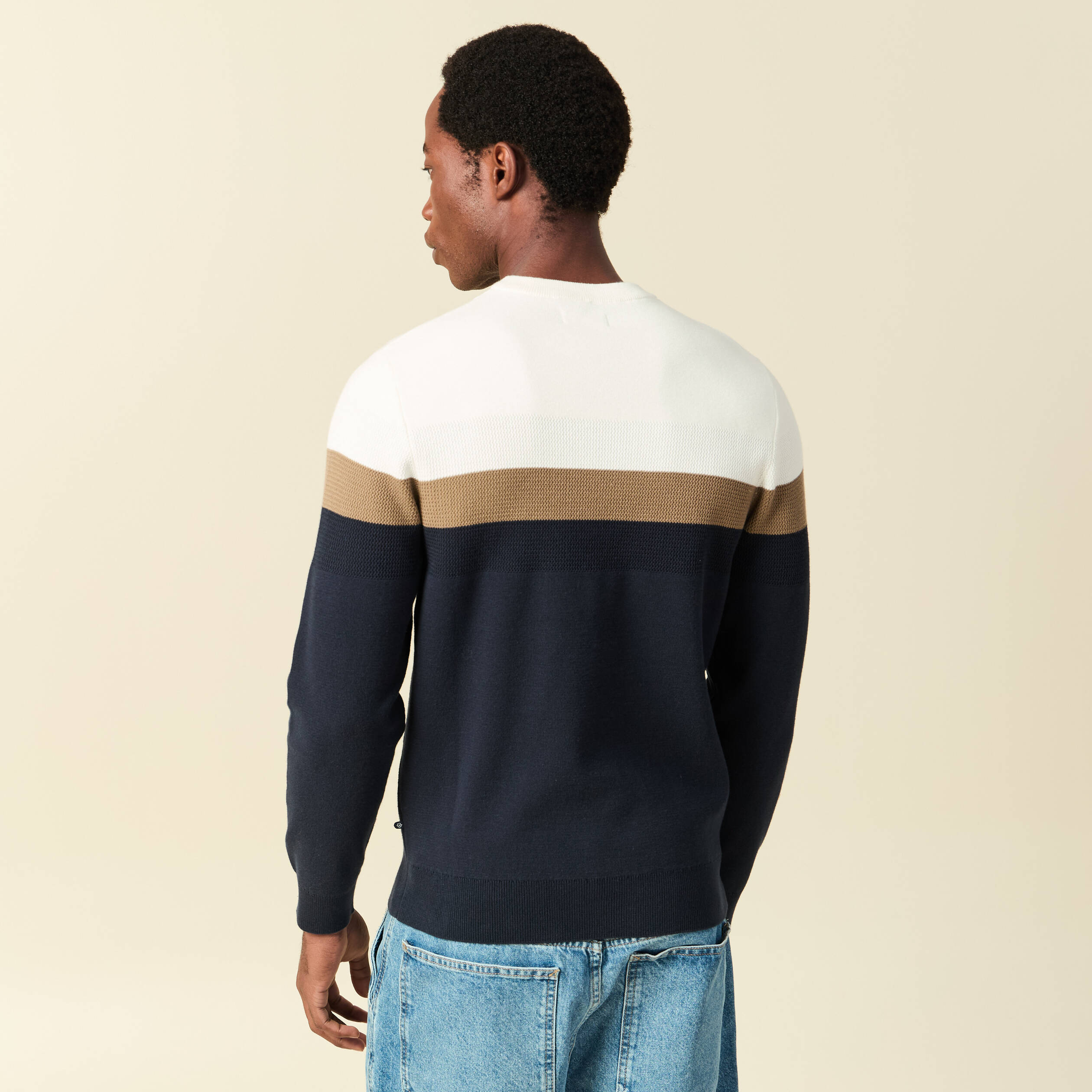 Pull manches longues ecru homme