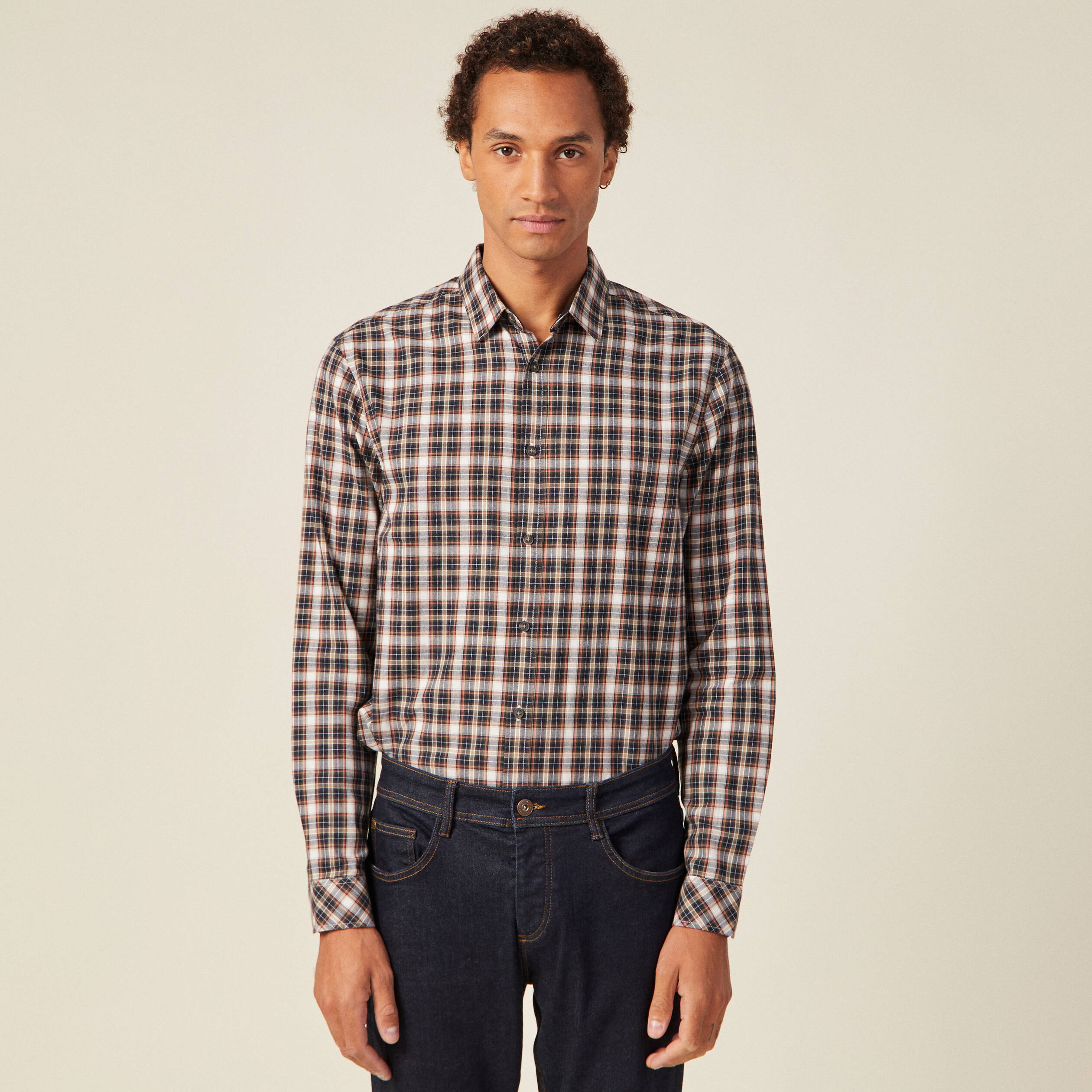 Chemise manches longues ecru homme