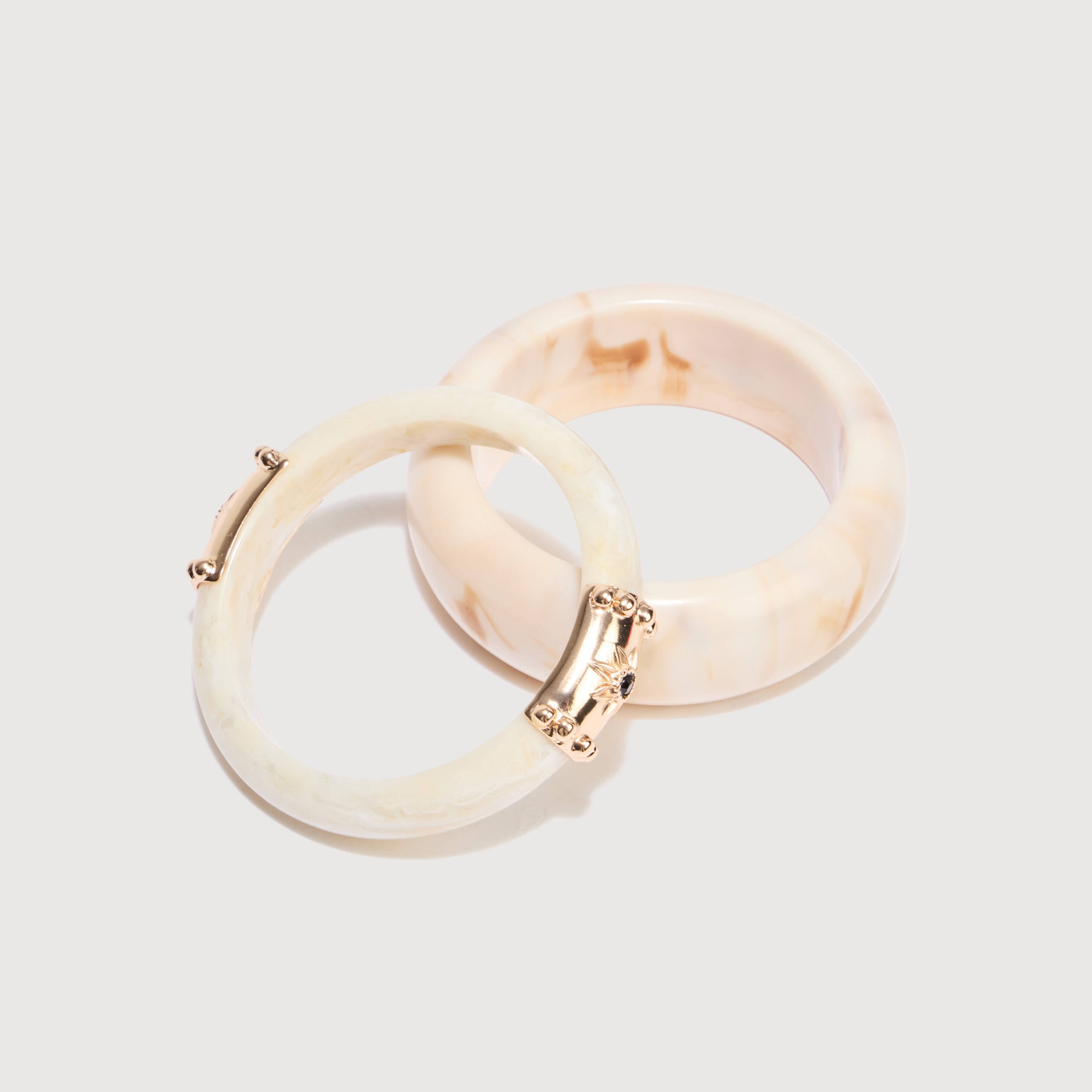 Lot de 2 bracelets ivoire femme