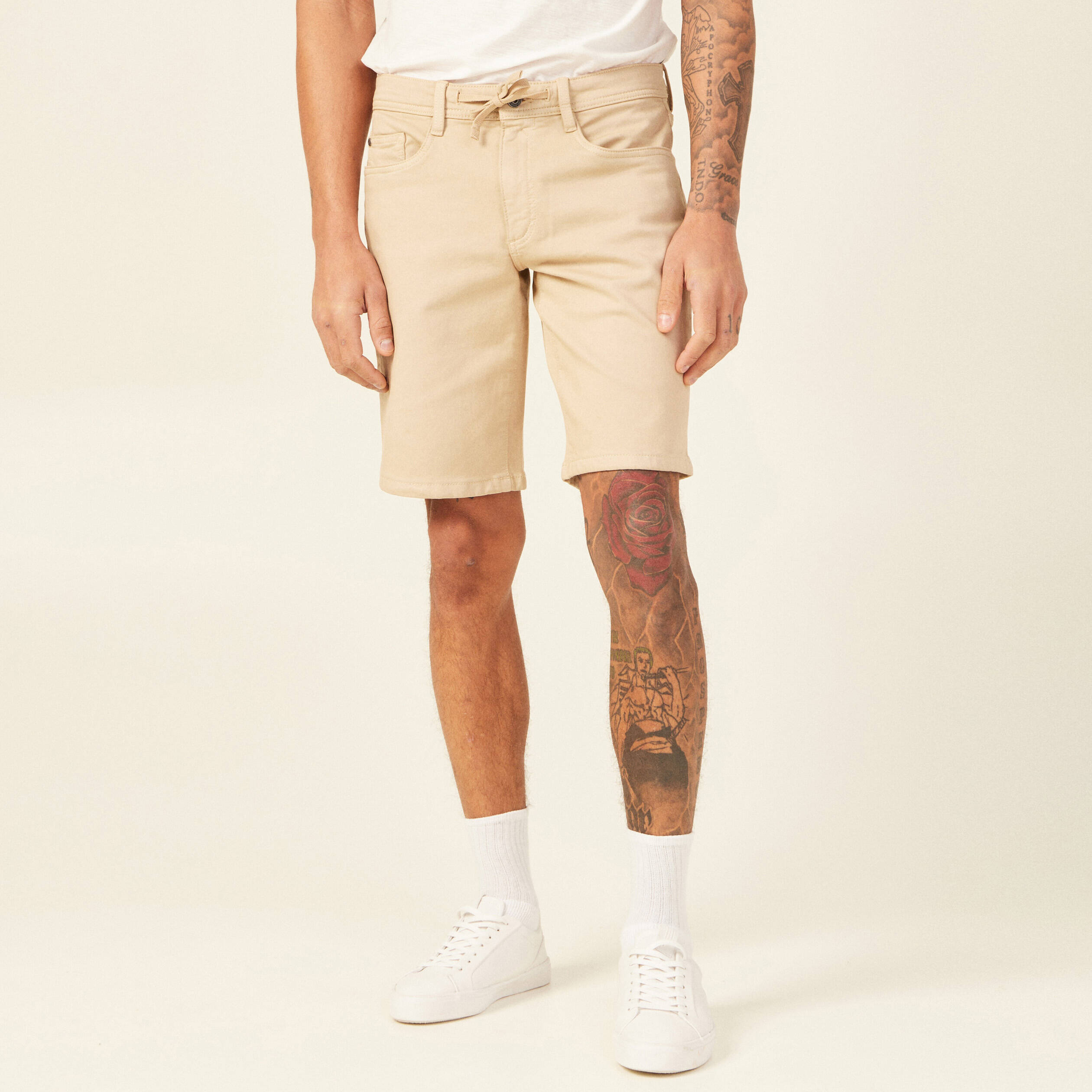 bermuda droit 5 poches beige homme Bermuda droit 5 poches beige homme