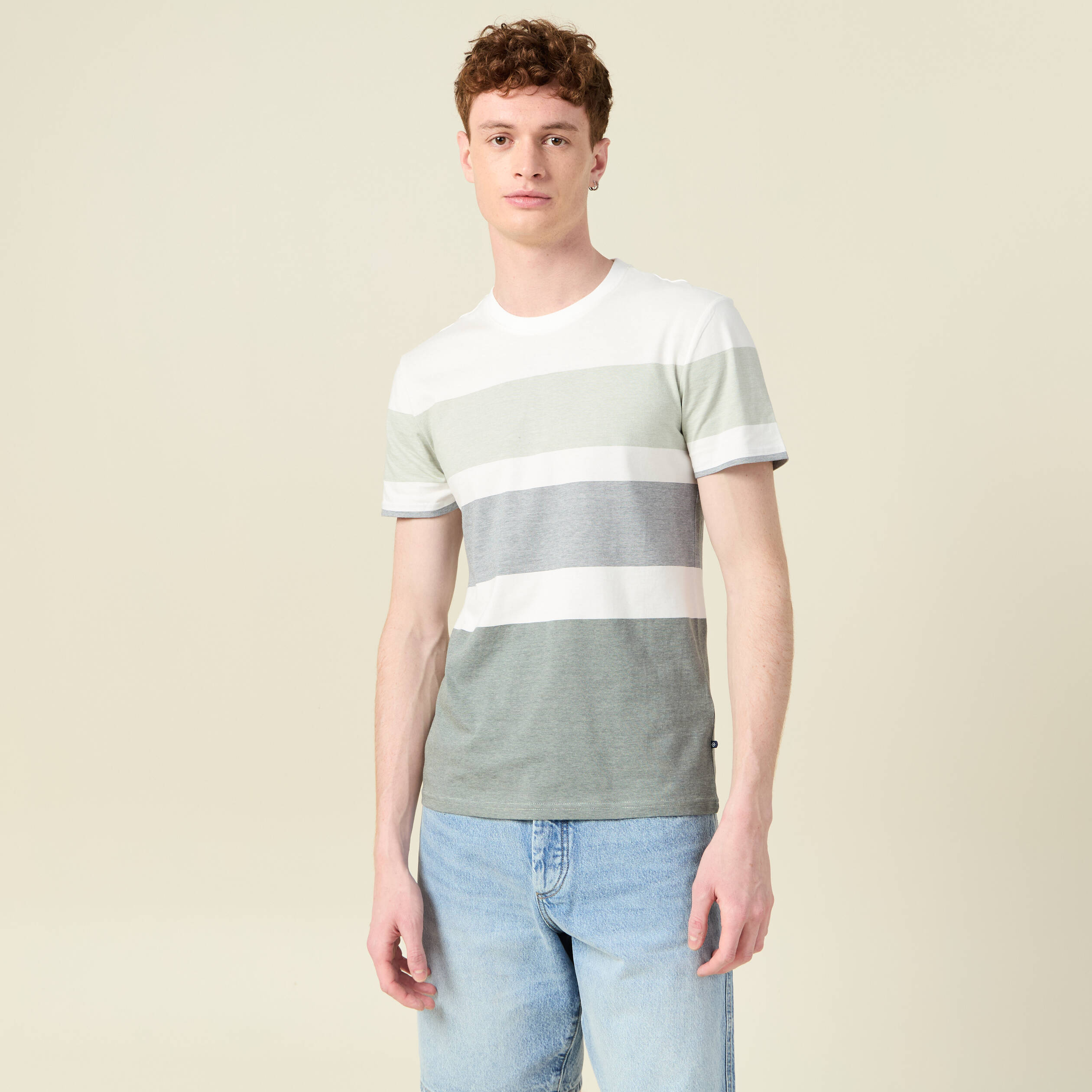 t shirt manches courtes vert olive homme T-shirt manches courtes vert olive homme