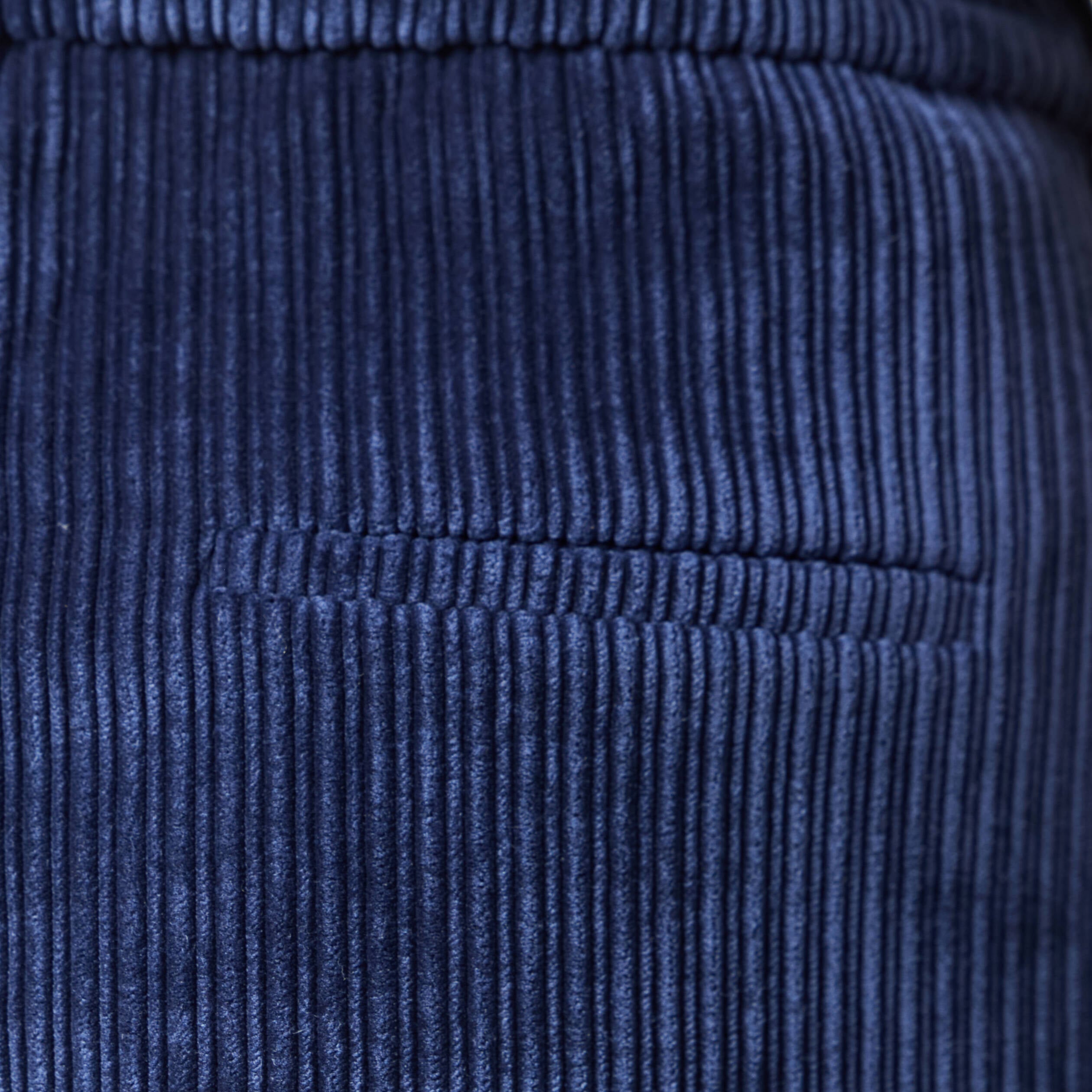 Pantalon large taille haute en velours bleu marine femme