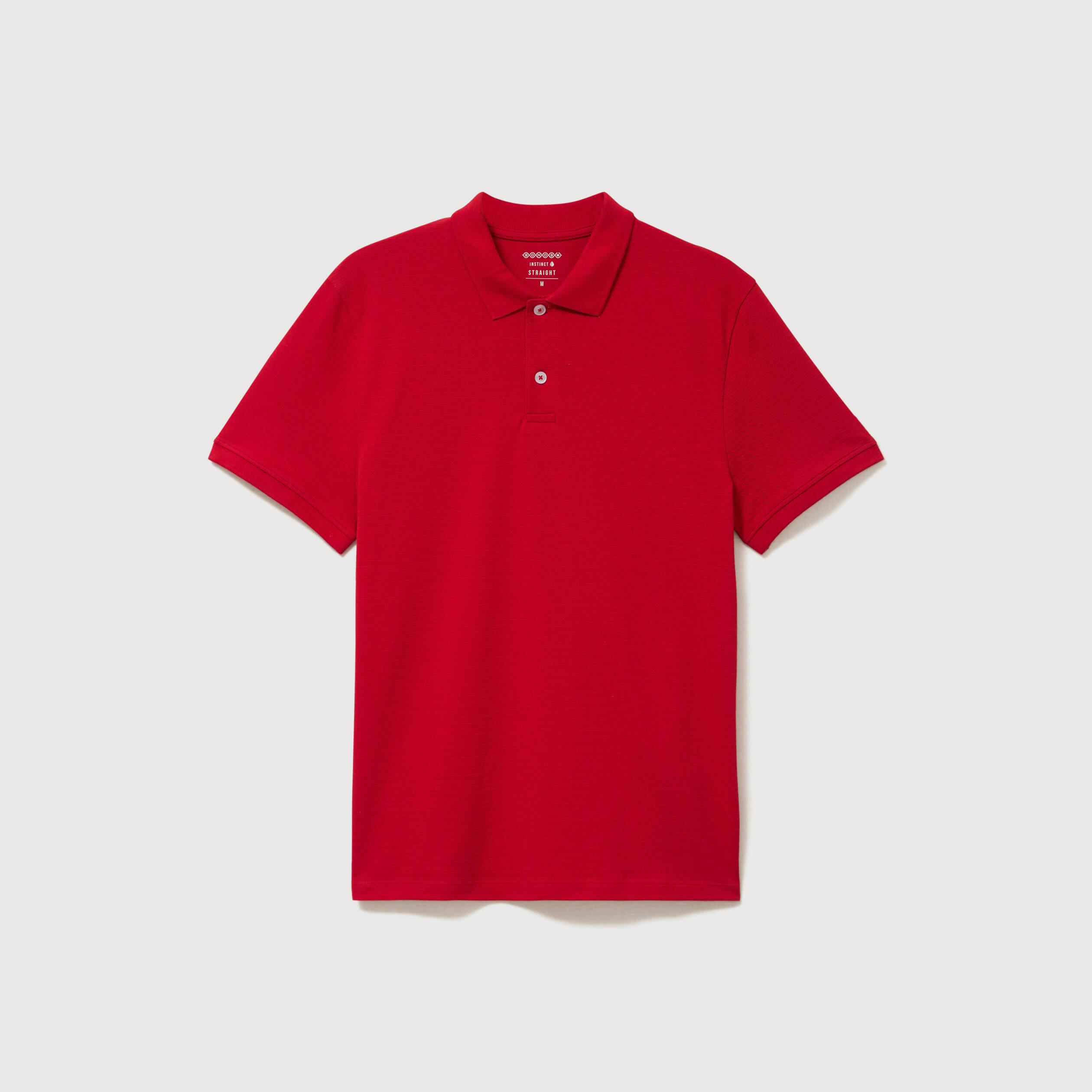 Polo cintr&eacute; en coton manches courtes rouge homme