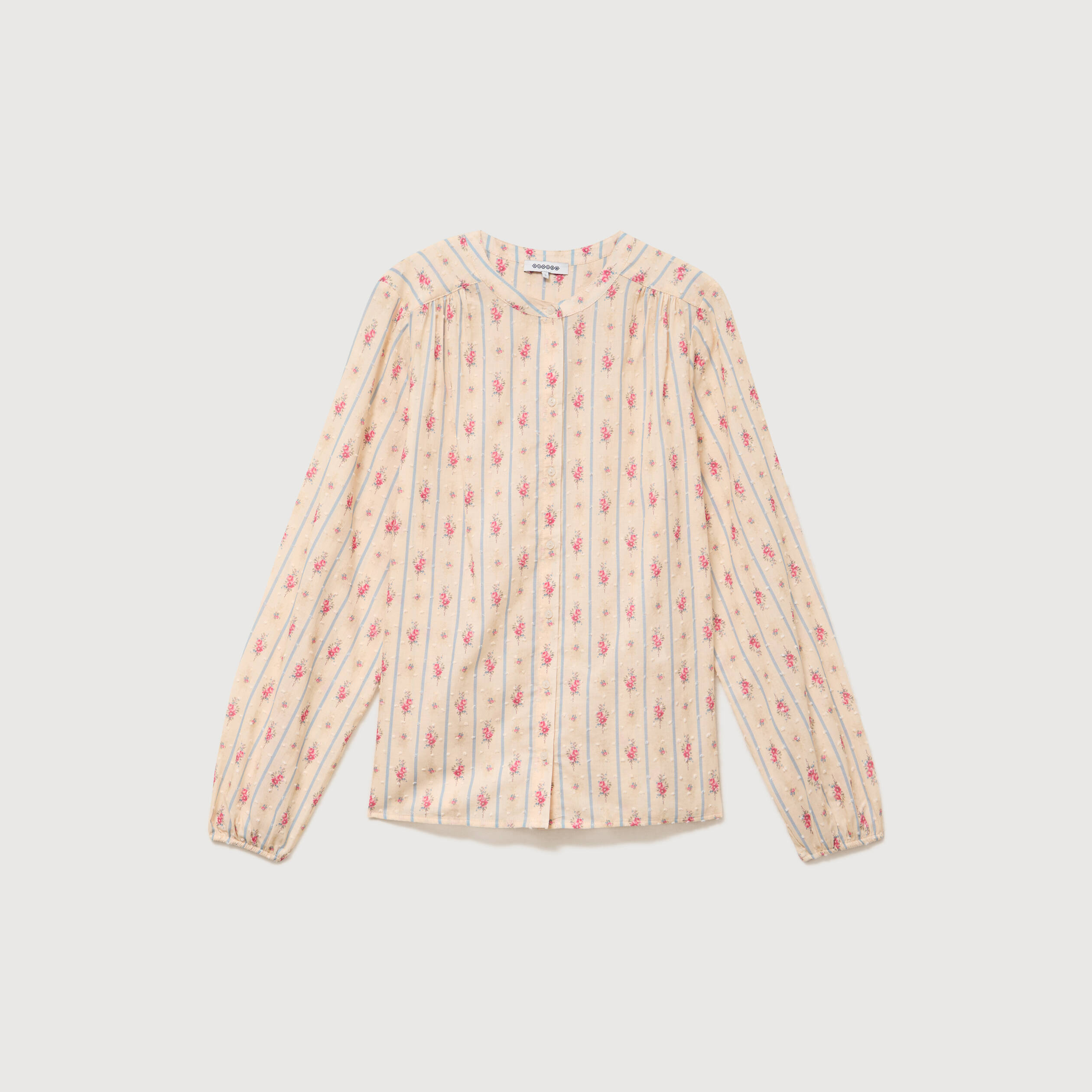 Chemise ample en coton manches longues blanc femme