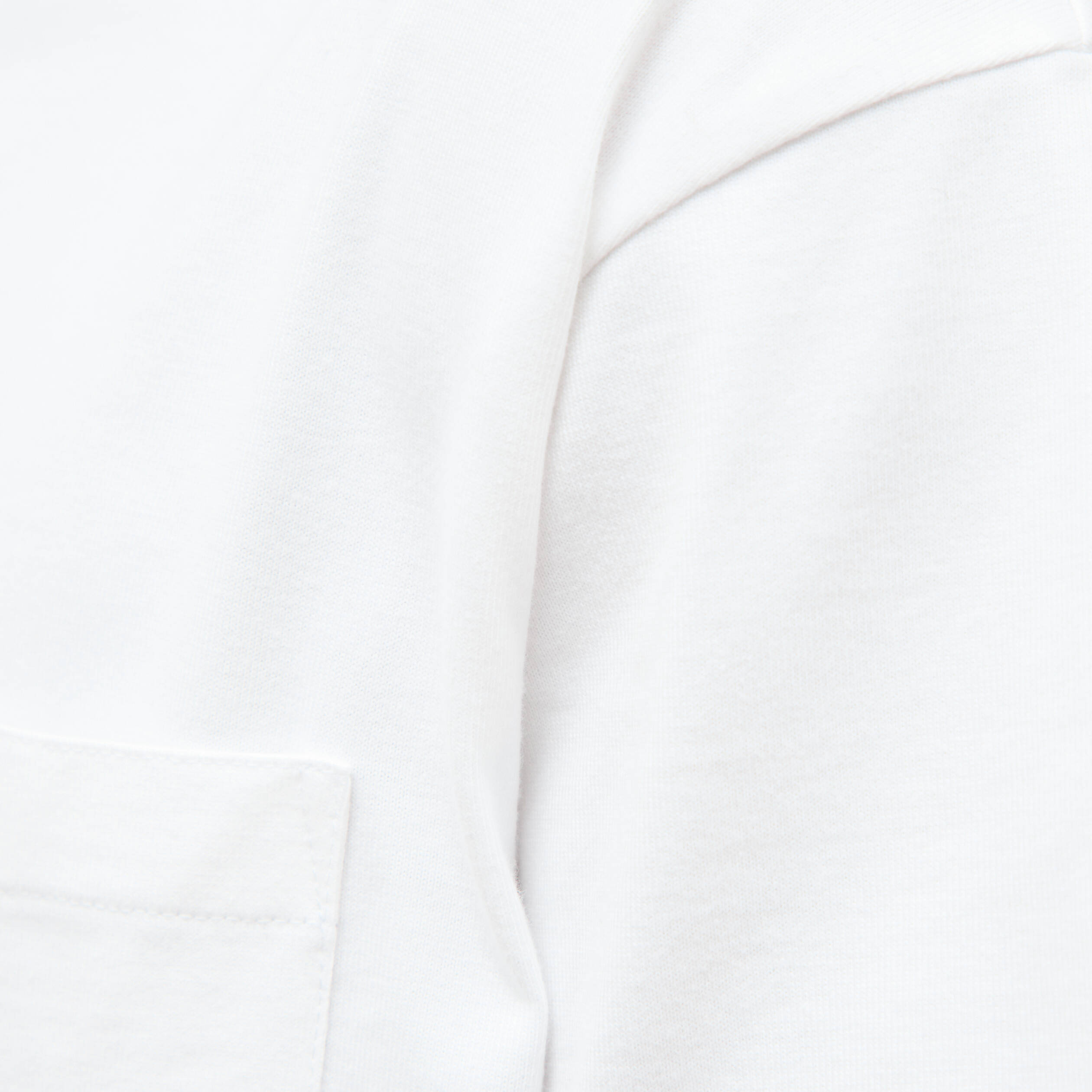 T-shirt droit en coton col ras du cou blanc homme