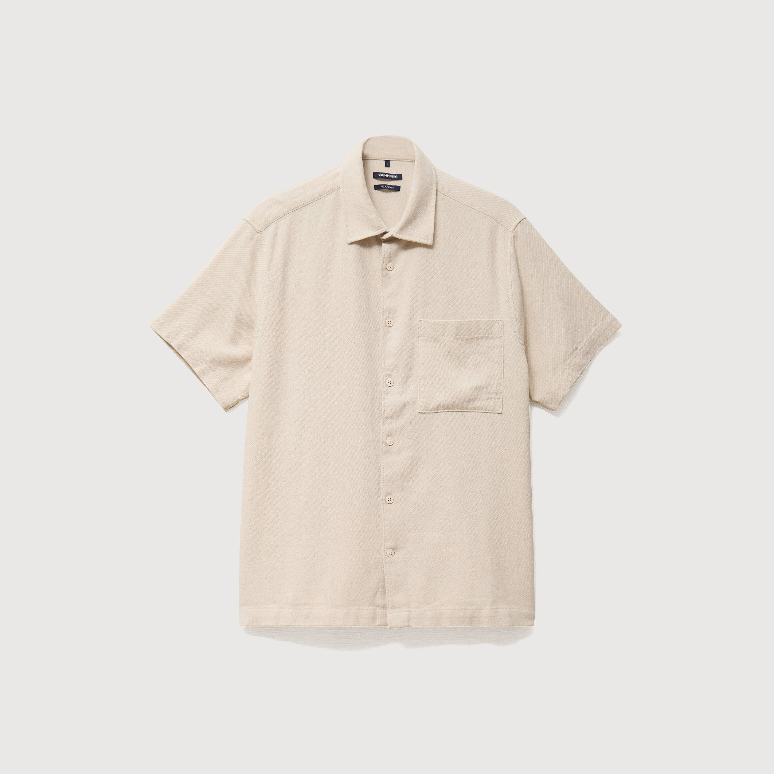 Chemise manches courtes col am&eacute;ricain sable homme