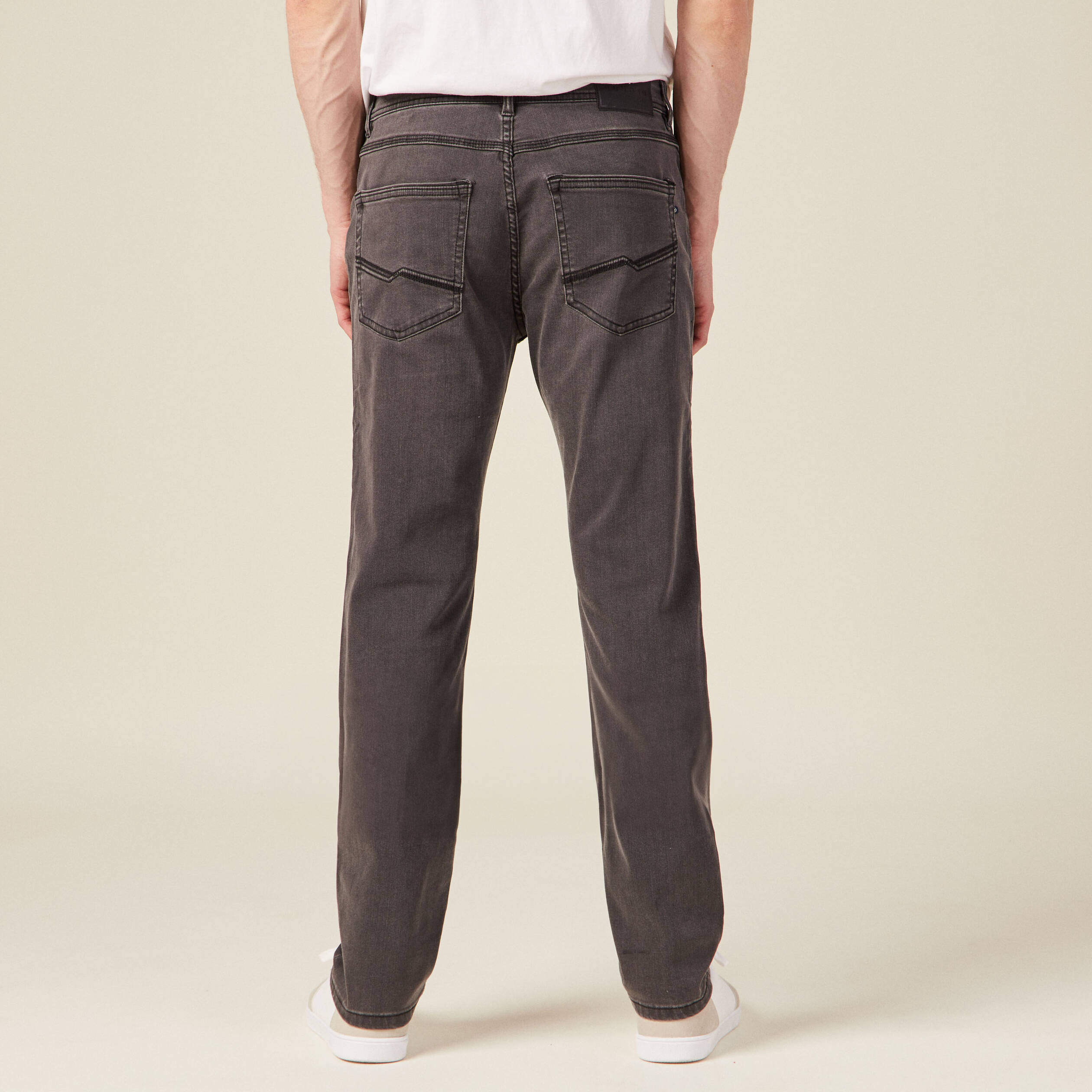 Jeans straight ultra stretch denim gris homme