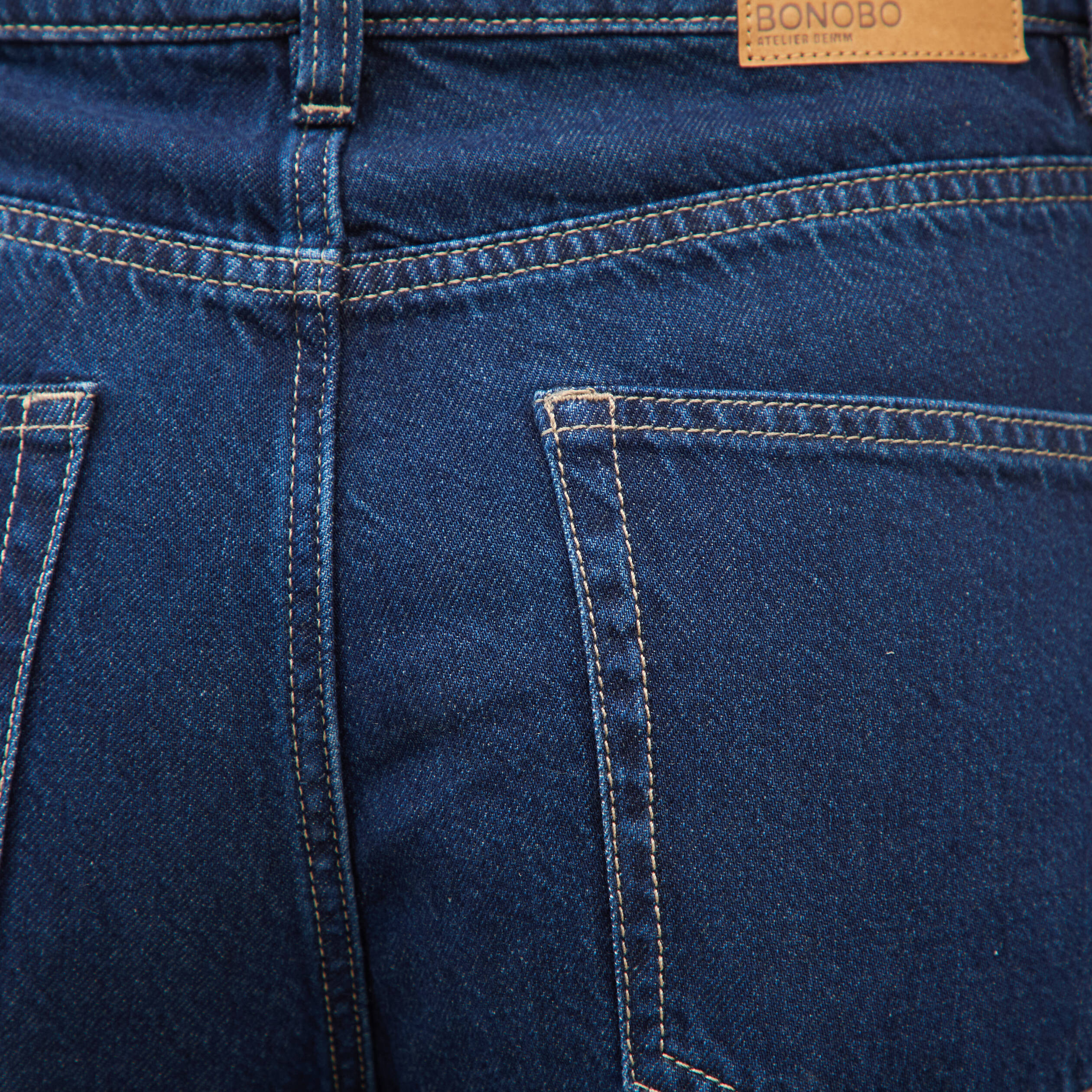 Jeans loose en coton denim brut clean femme