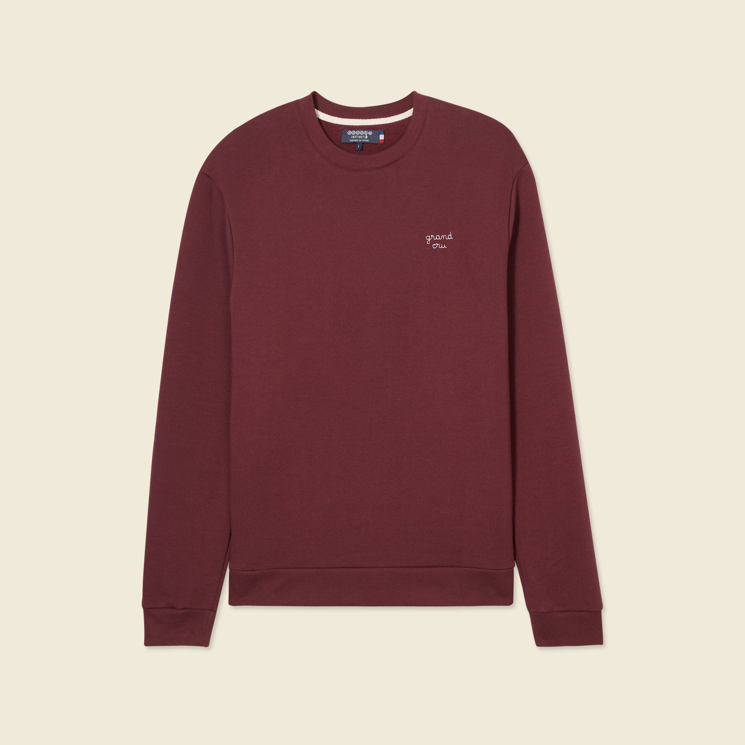 Sweat manches longues rouge fonc&eacute; homme